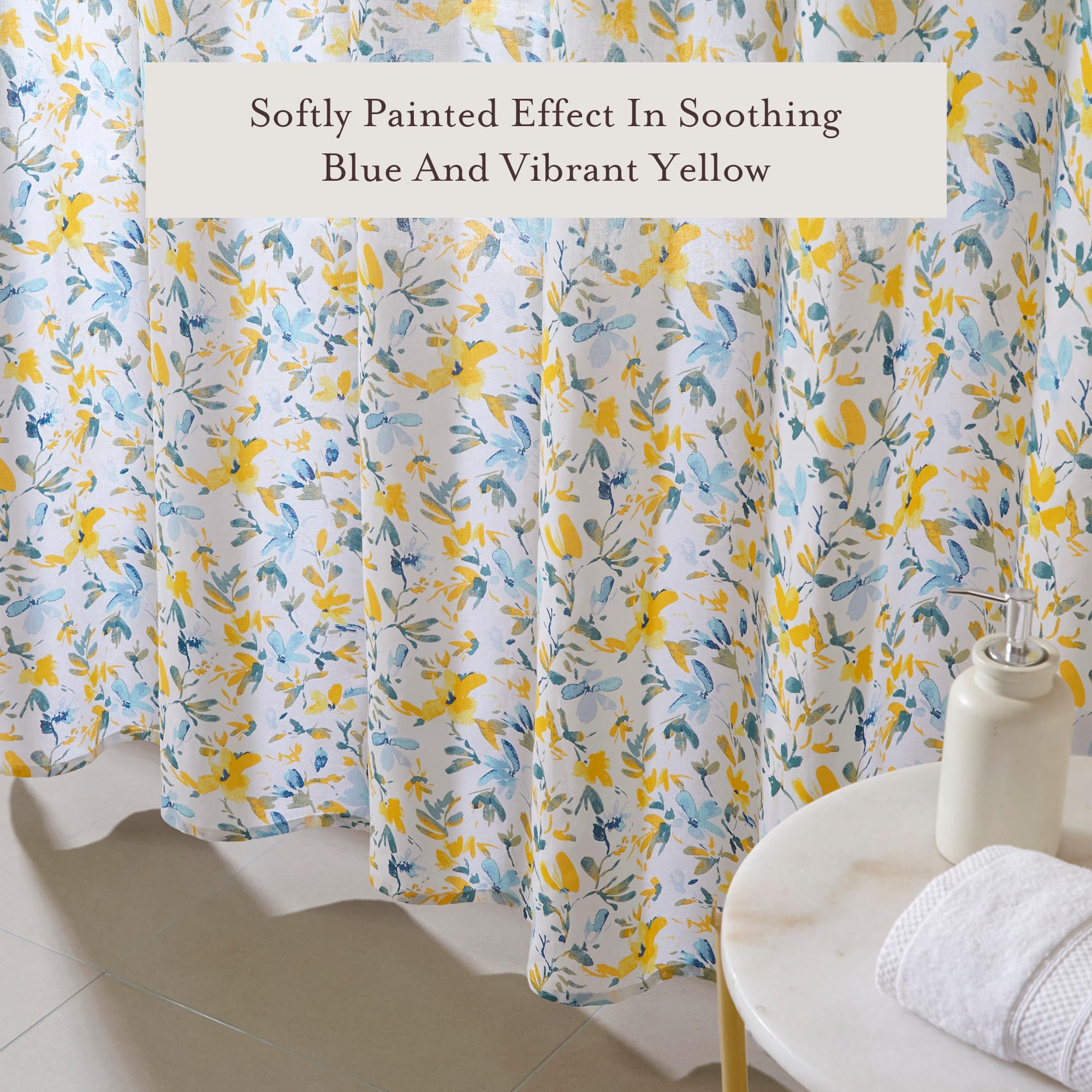 Amazon.com: Laura Ashley Nora Shower Curtain, 100% Cotton