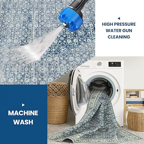 Miniatura 18 de Alfombra abstracta moderna de 3 x 5, antideslizante, resistente a las manchas, lavable, con respaldo de goma, alfombra de suelo que no desprende