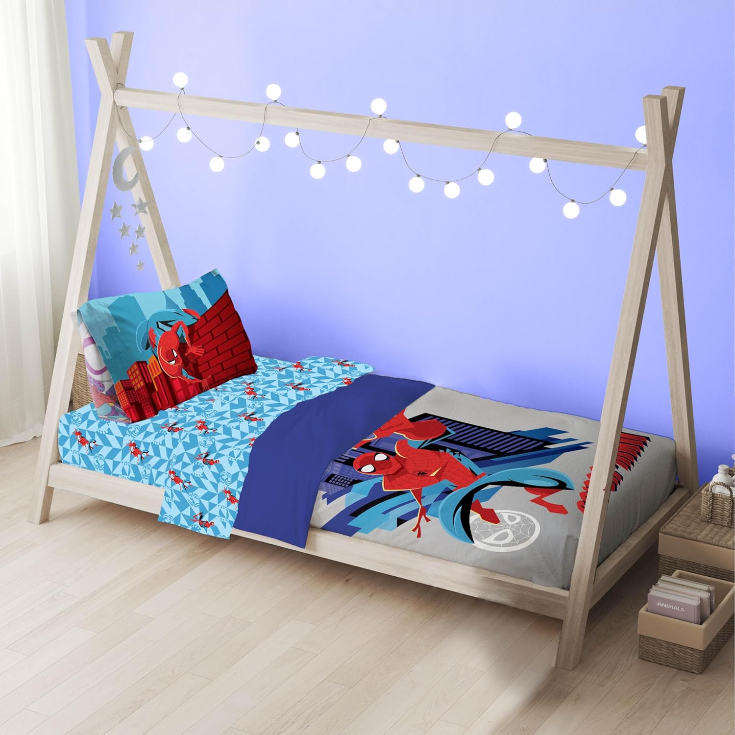 Sunny Side Up Kids Comforter Set Includes Sheets and Pillow Covers - Soft and Cozy Bed Set for Stylish Room Decor, Gray - Spiderman, 4 Piece Toddler Bedding - Image 7