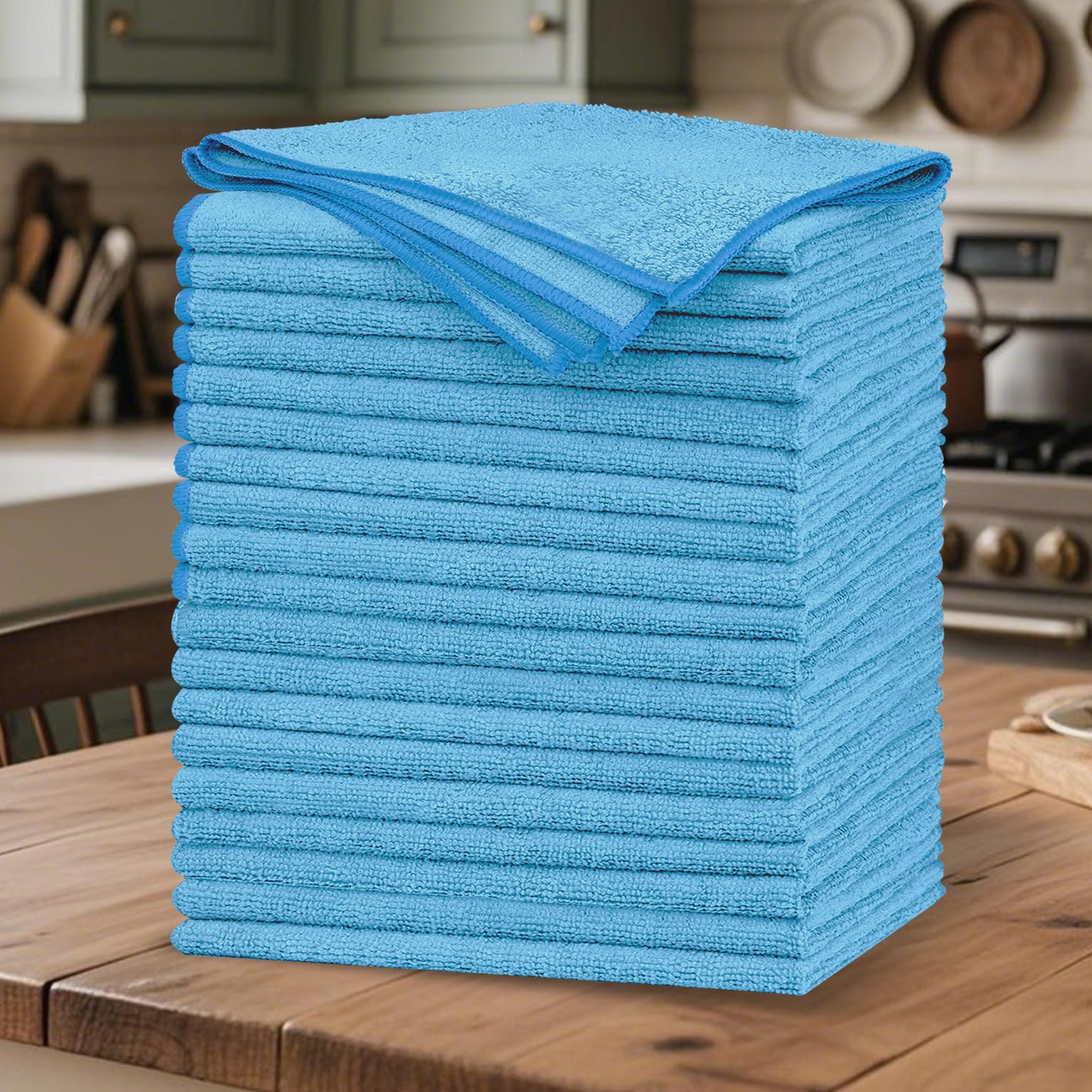 20 Pack Microfiber Cleaning Cloth, Lint-Free Car Wash Towels, All-Purpose Absorbent Cleaning Rags for Housekeeping, Dust Cloth for Office, Mechanic, Automotive — view 11