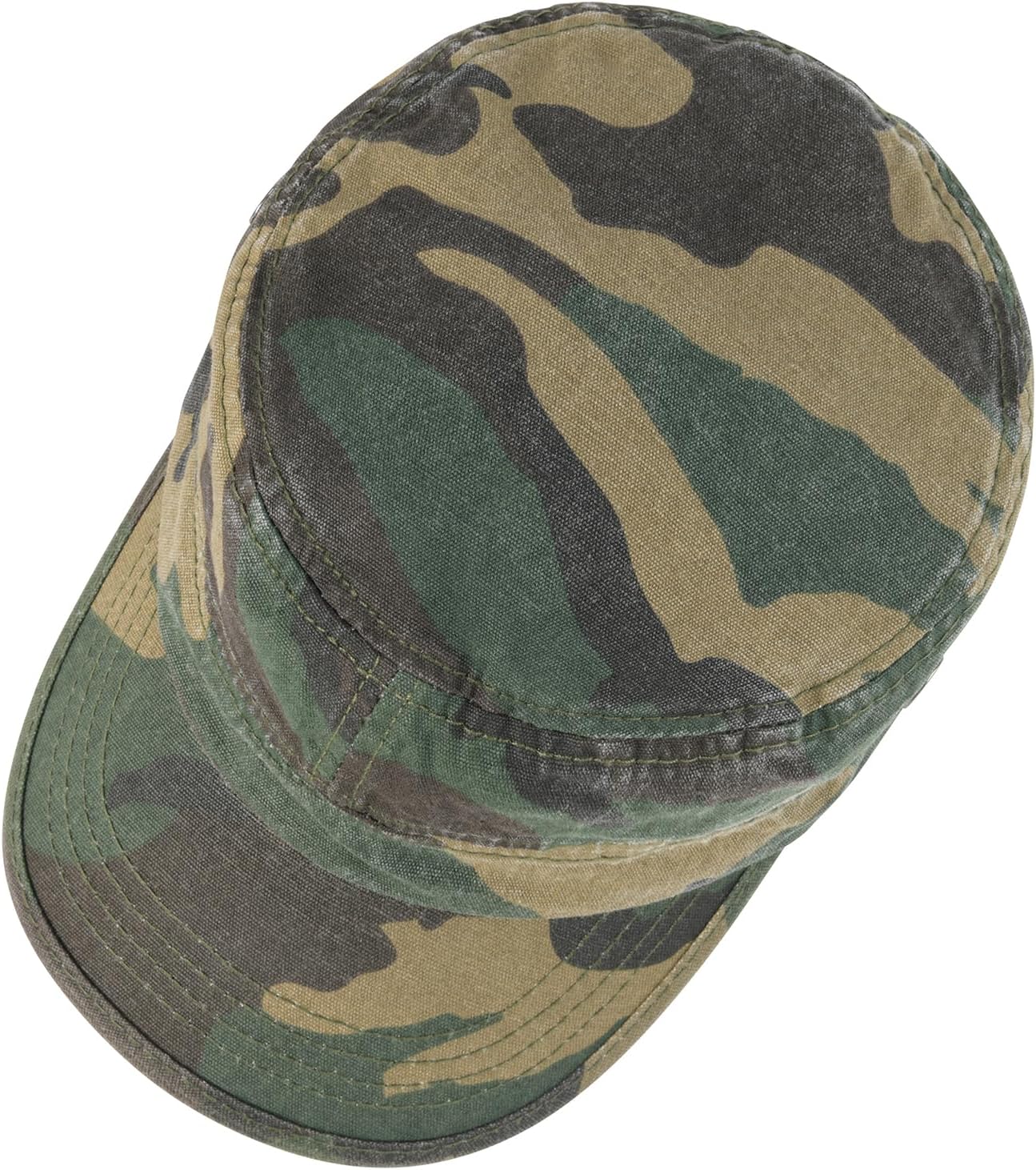 VOBOOM Washed Cotton Military Cadet Army Caps Unique Design Vintage Flat Top Hat - Image 5