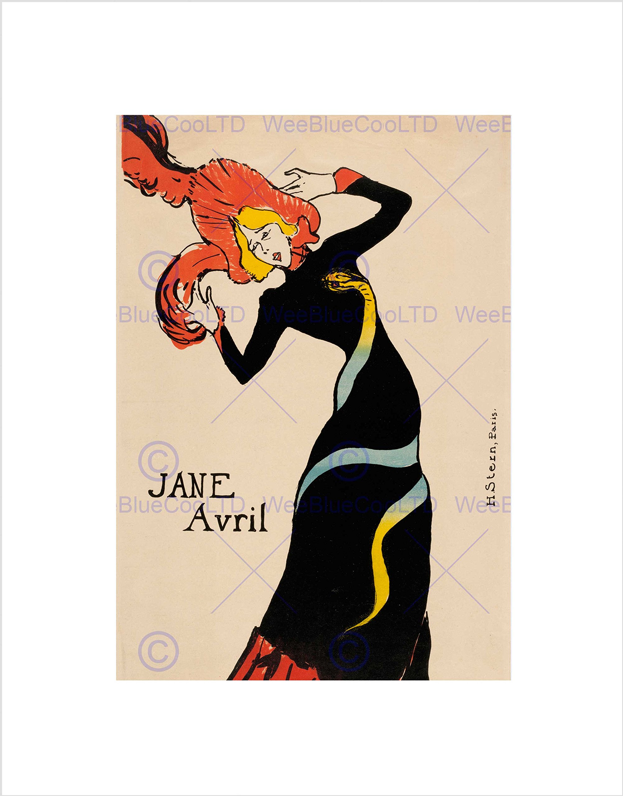 Wee Blue Coo Toulouse Lautrec French Jane Avril Picture Wall Art Print