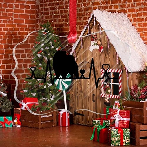 Miniatura 8 de Swavecat Chow Chow - Silueta de perro, latido del corazón, adorno de Navidad, recuerdo de Chow Chow, corazón salvavidas, acrílico para árbol de