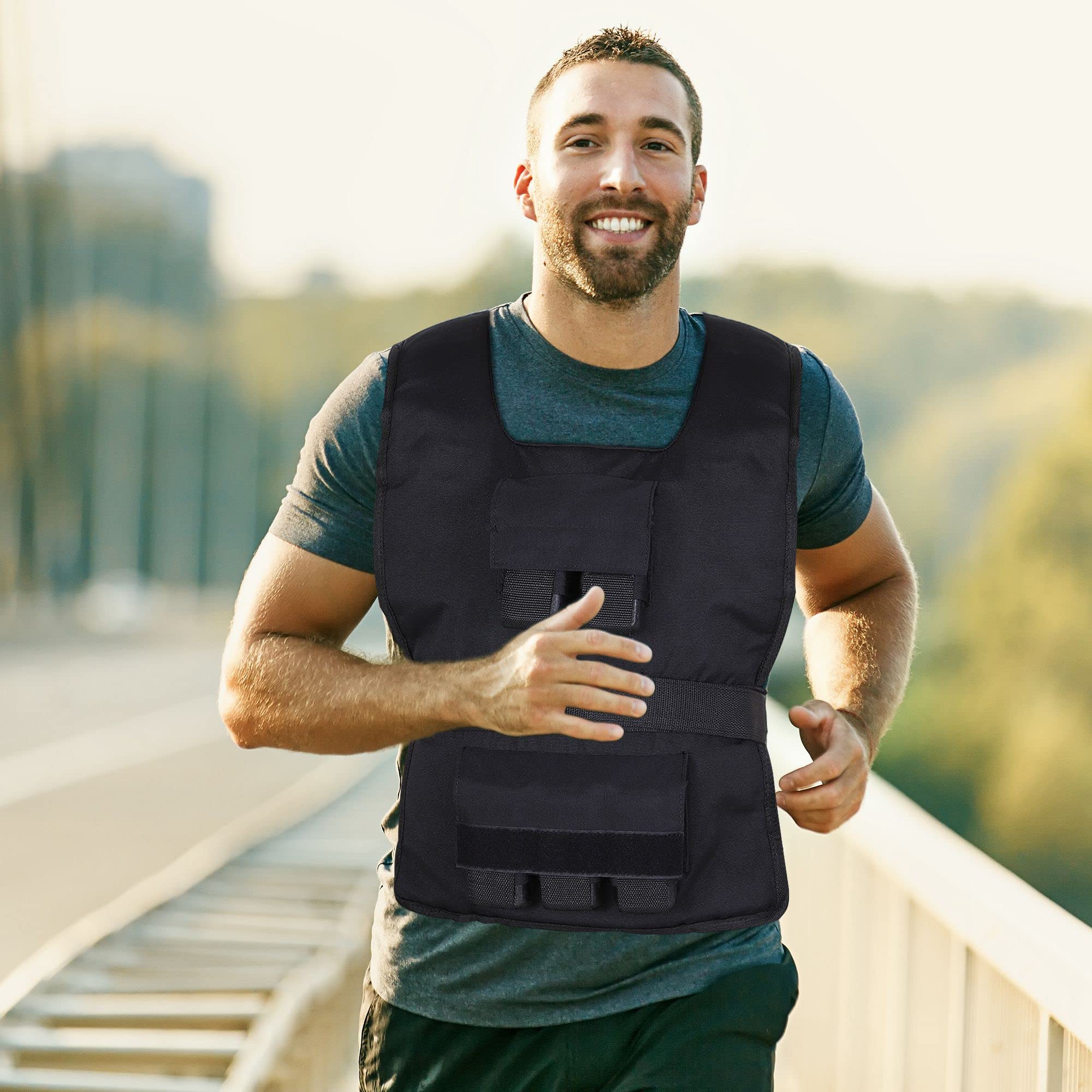 HOMCOM gilet di peso 15 KG / 20 KG / 30 KG gilet di allenamento regolabile con pesi rimovibili gilet da corsa donne uomini per la costruzione muscolare allenamento della forza, corsa, fitness, cross