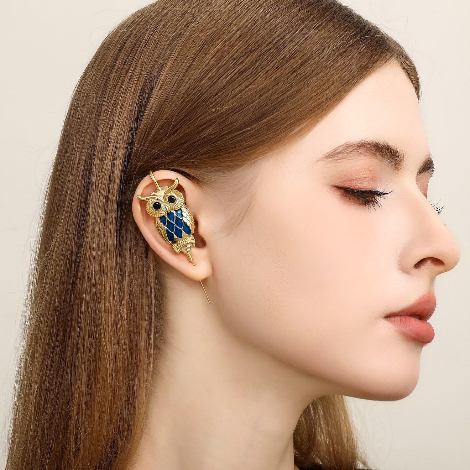 Night Owl Helix Hook Earrings – Adjustable, Hypoallergenic, Unisex Ear Cuff Style