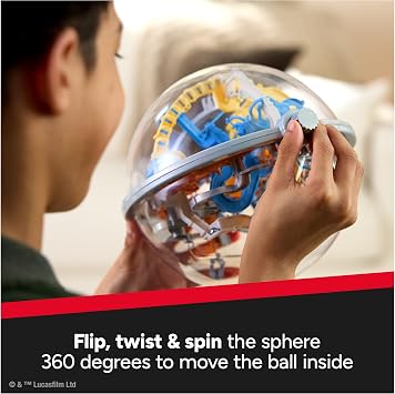 Rubiks Cube, Rubiks Tracks Star Wars, Mandalorian-Themed 3D Gravity Maze & 3D Puzzle Game with 80 Obstacles, Grogu Miniature Inside, Problem-Solving Challenging Brain Teaser Fidget Toy, Ages 8 & Up