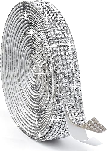 Tiras autoadhesivas de diamantes de imitación con diamantes de imitación, rollo de envoltura brillante para manualidades, decoración de pasteles y