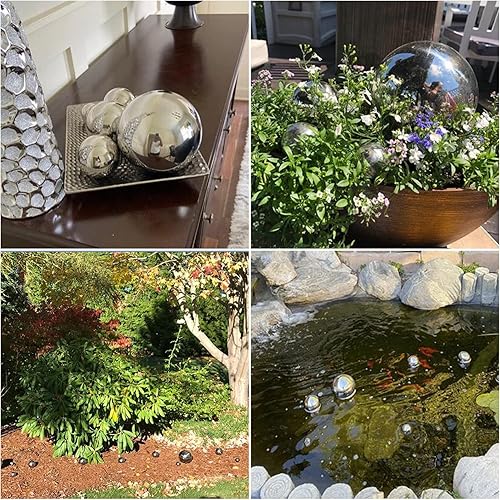 Miniatura 5 de MOLIGOU 6 bolas de acero inoxidable para mirar, esferas reflectantes de 6 pulgadas4 pulgadas3.5 pulgadas3.5 pulgadas de diámetro, bolas de espejo