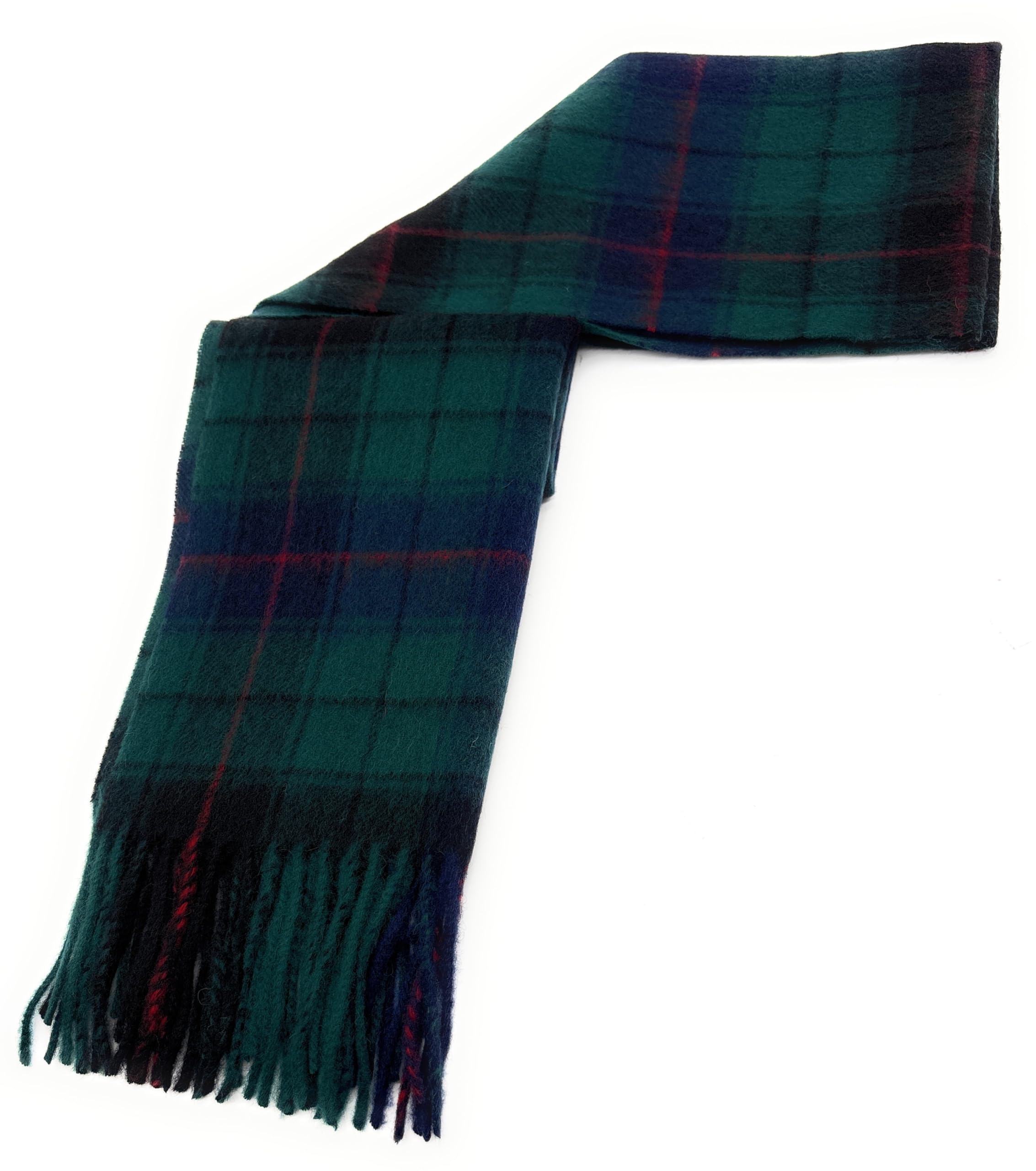 Traditional Scottish Pure Lambswool Tartan Clan Scarf, Unisex Winter Accessory (Davidson)