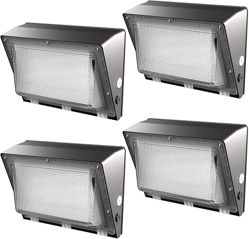 FAITHSAIL 4Pack 200W LED Wall Pack Light with Photocell, 30000Lm 5000K IP65 Wate