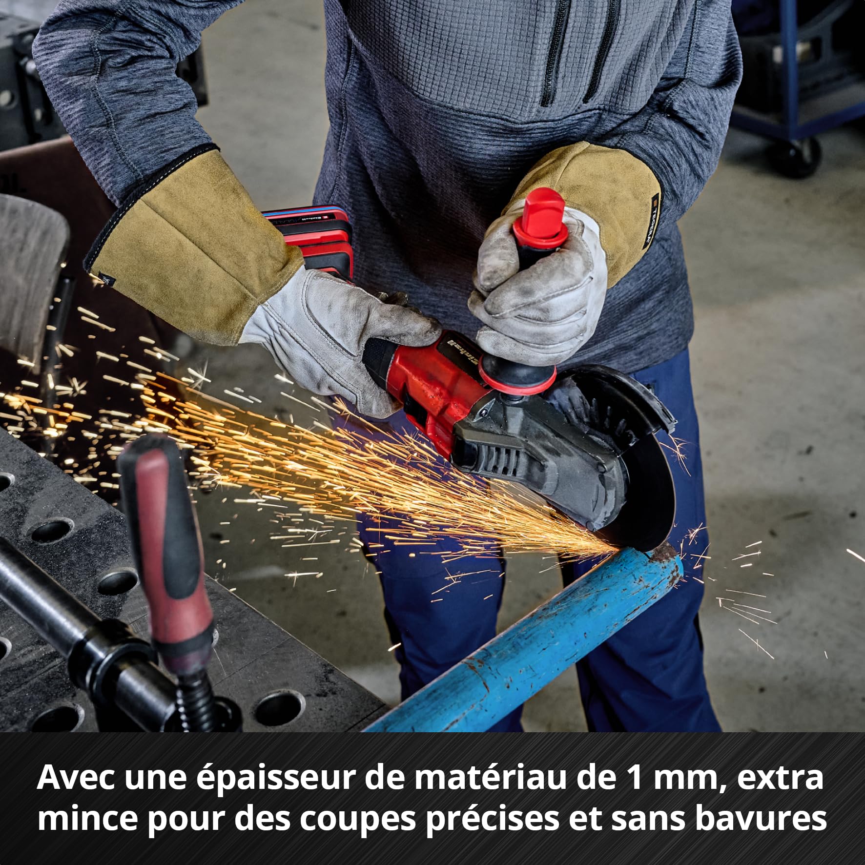 Original Einhell set de 5 disques à tronçonner minces pour le métal, Ø 125 mm (épaisseur 1 mm, certifié MPA, grande longévité, coupes précises et sans bavures, pour meuleuses d'angle)