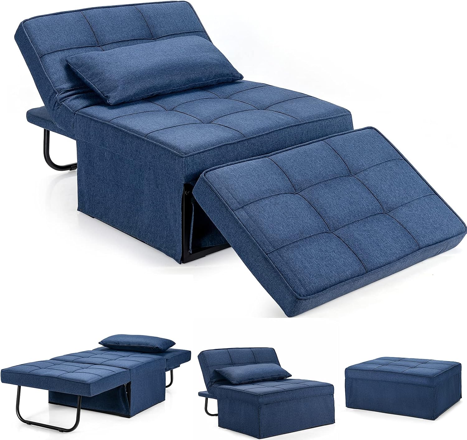 Giantex Sofa Bed Convertible Sleeper Adjustable Recliner Chair 4 in 1