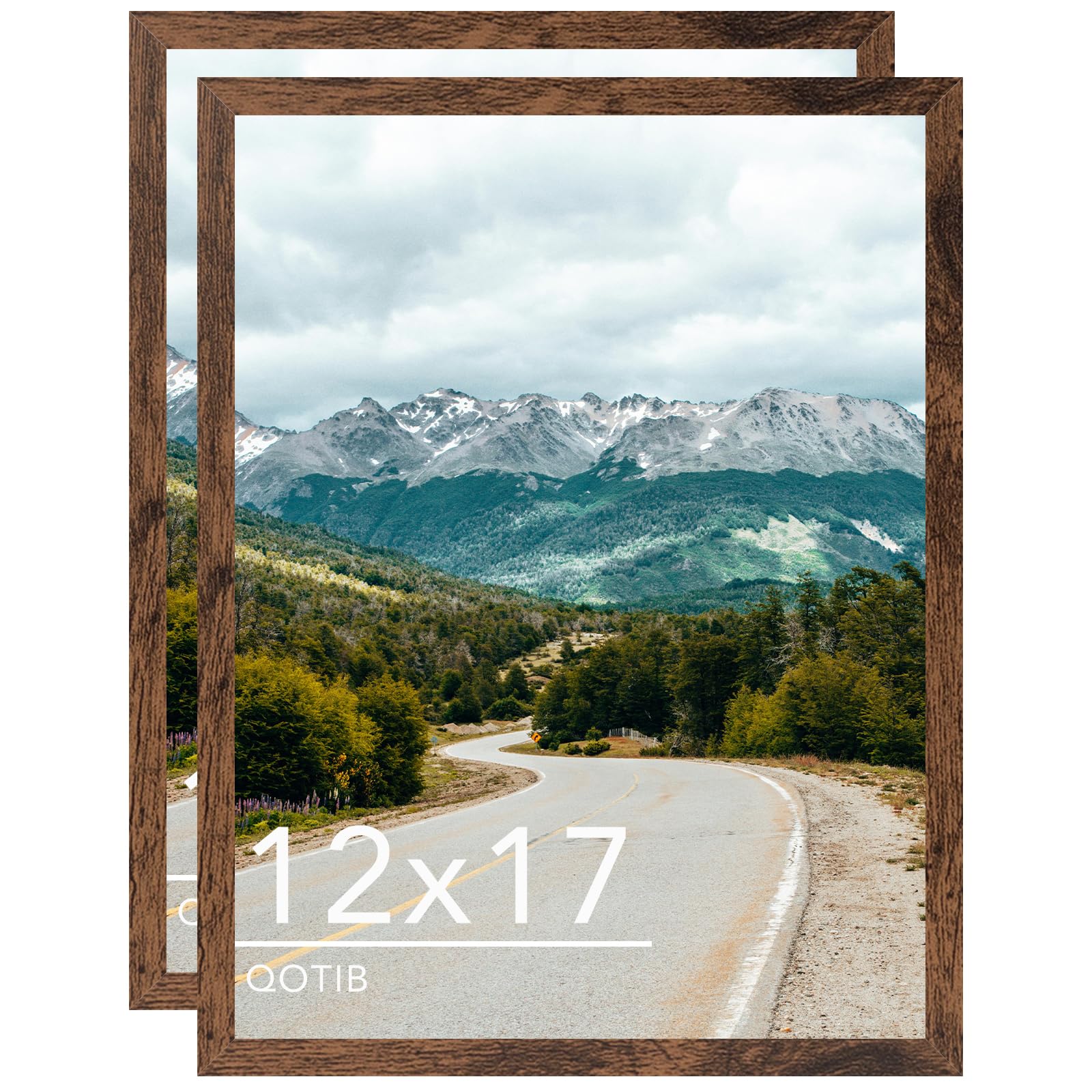 Amazon.com - QOTIB 12x17 Picture Frame Deep Brown for Wall Hanging