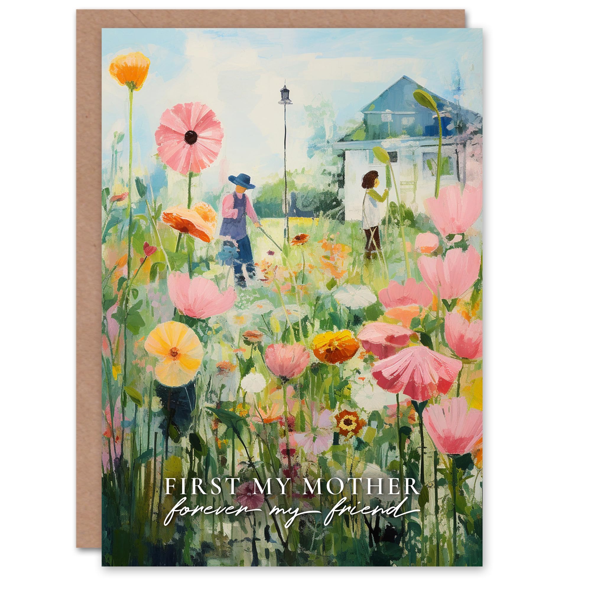 Artery8 Birthday Greeting Card First Mother Forever Friend Flower Garden Painting For Mum