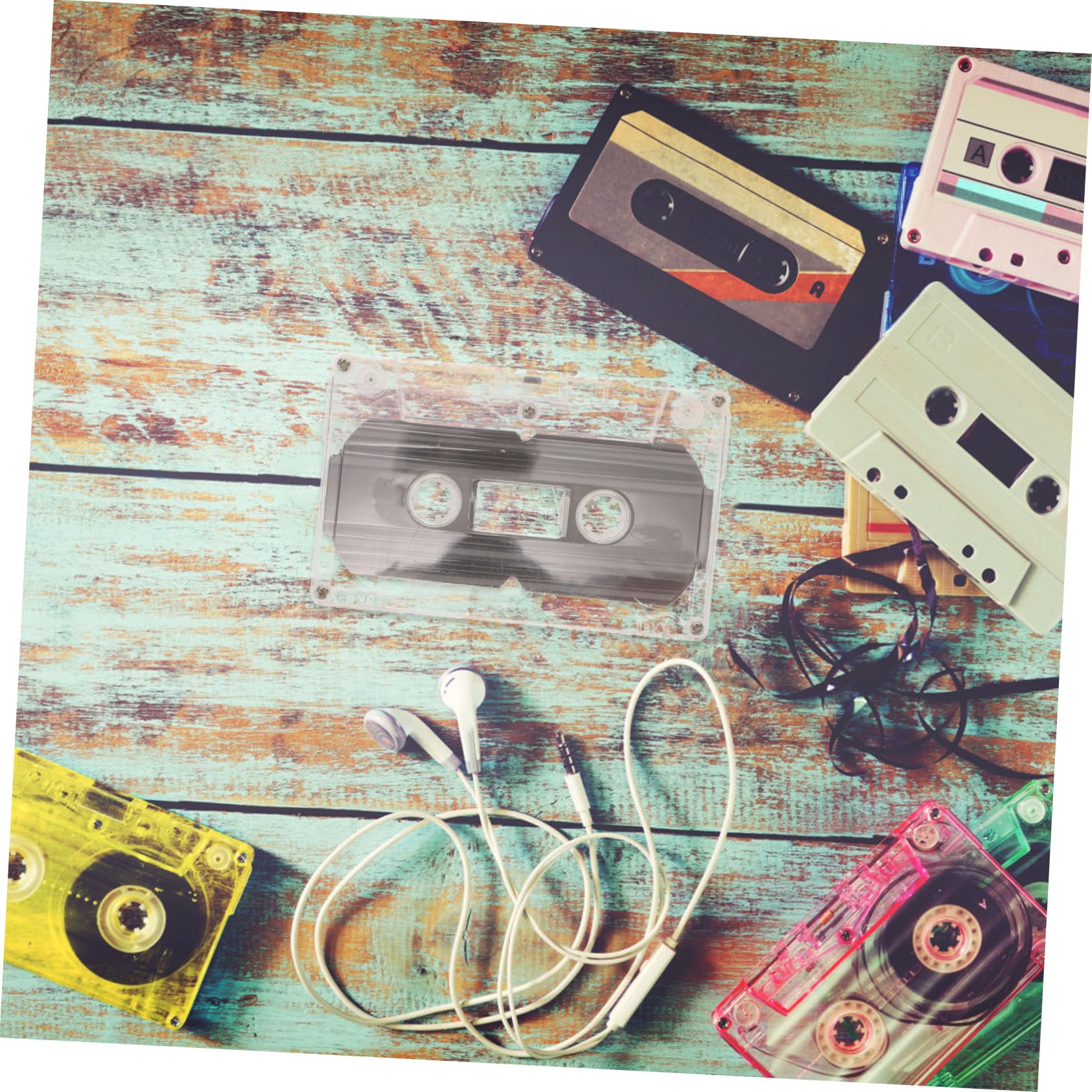 RORPOIR 6pcs Decorative Blank Cassette Tapes for Projects Empty Audio Tapes Edges for Decoration Unique Retro Style Decor