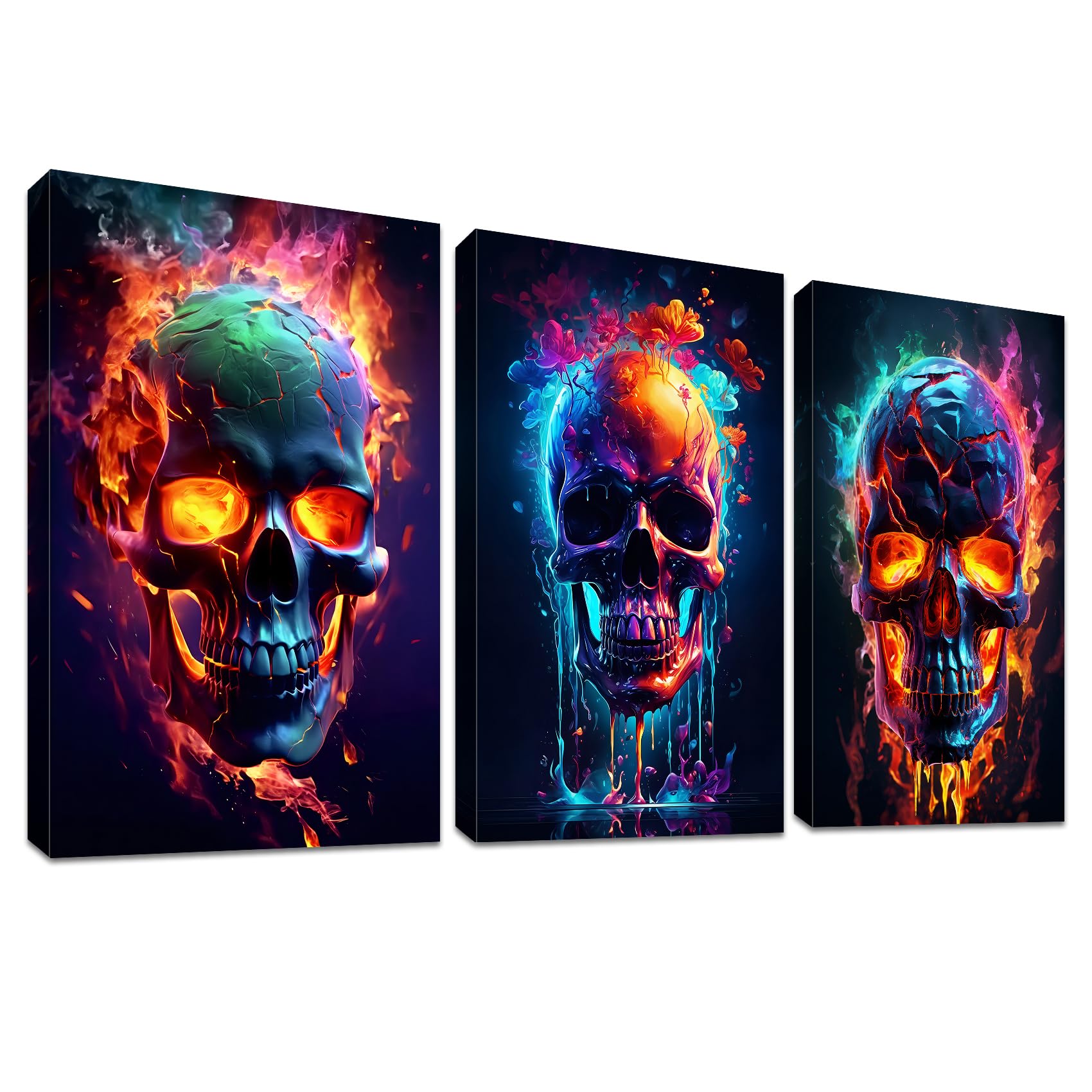 3Pcs Wooden Framed Boho Canvas Wall Art Orange Abstract Leaves And Sun Painting Canvas Prints Nordic Minimalist Geometric Picture for Living Room Bedroom Hallway Home Wall Decor 120x60cm(16"x24"x3pcs) — view 18