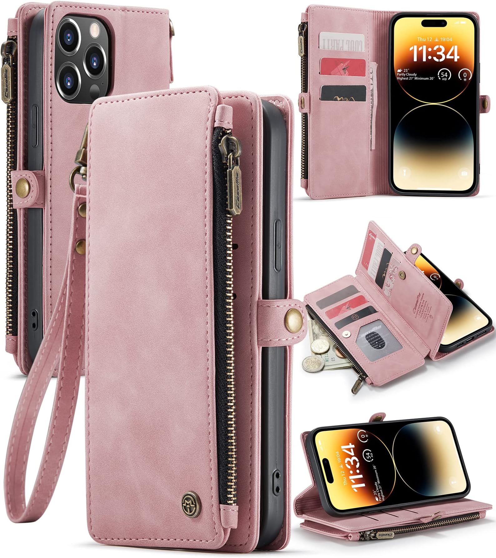 Amazon.com: CaseMe for iPhone 14 Pro Max Wallet Case, Phone Case for ...