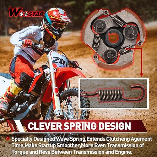Miniatura 5 de WOOSTAR Almohadilla de embrague resistente para motocicleta con 3 resortes de repuesto para 2 tiempos 47cc 49cc Mini Quad Dirt Pit Bike Pocket Bike