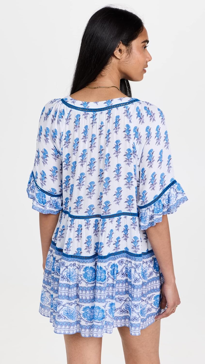 Playa Lucila Women's Drop Waist Border Print Dress - Image 3