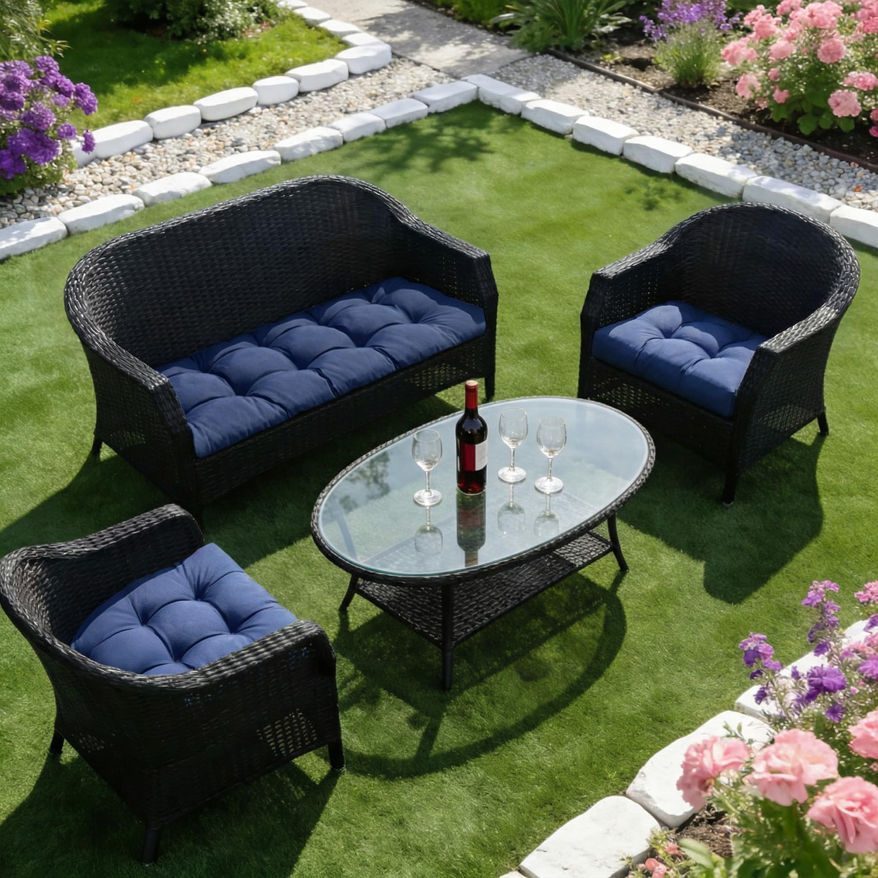 Best Cushions for Patio Furniture in 2026: 5 Top Picks 1 Aegisun Wicker Chair Cushions of 3 Pieces, Waterproof Cushions for Patio Furnitu — product photo