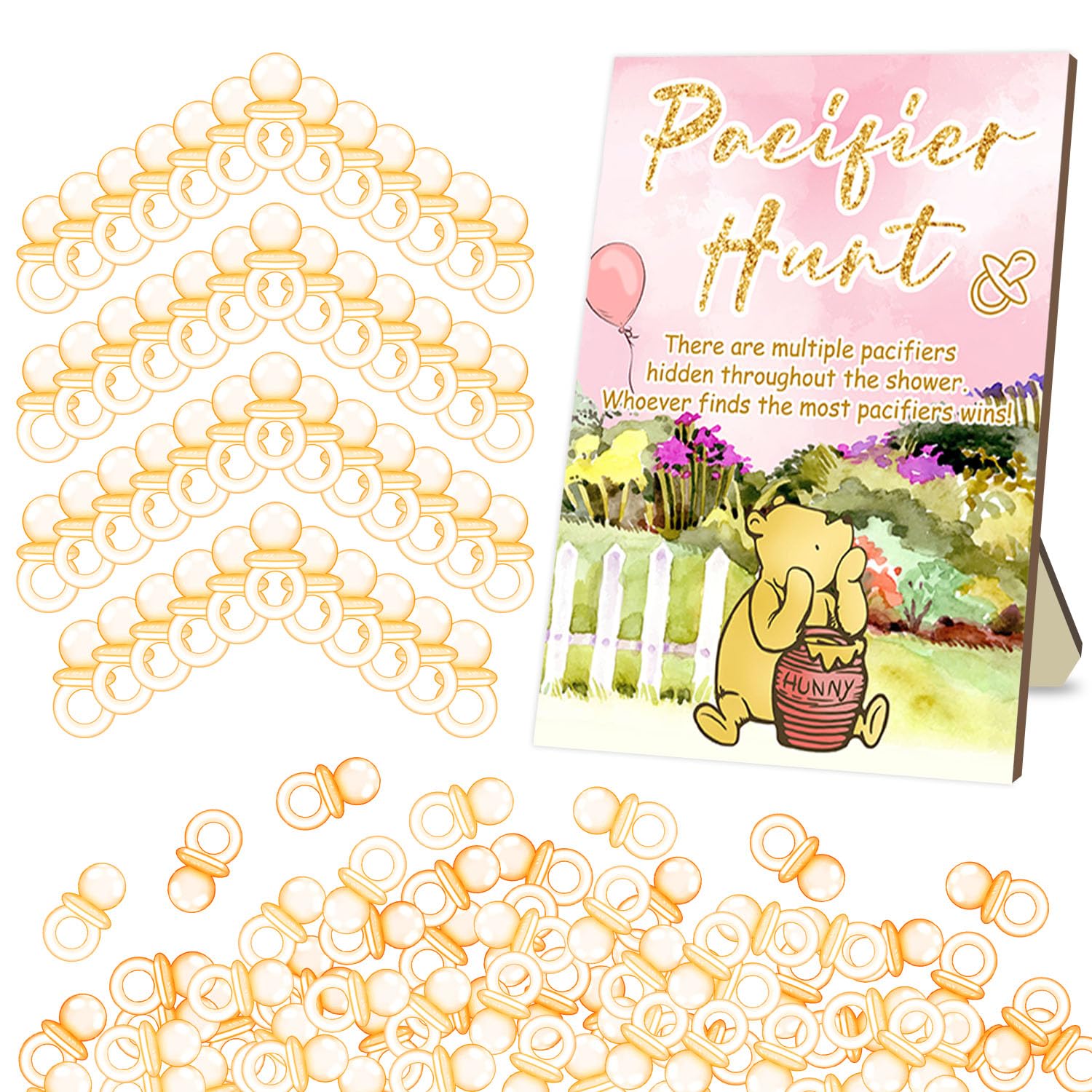 Winnie Baby Shower Games-Winnie Baby Shower Decorations-Baby Gender Reveal Decorations-Baby Pacifiers Mini Pacifiers-Pacifier Hunt Baby Shower Games