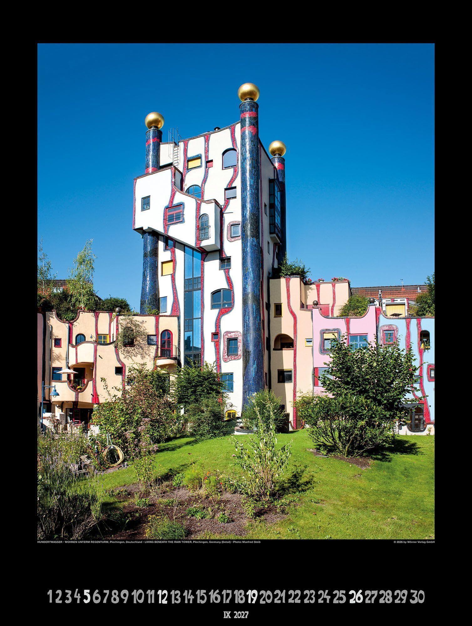 Großer Hundertwasser Architektur Kalender 2027