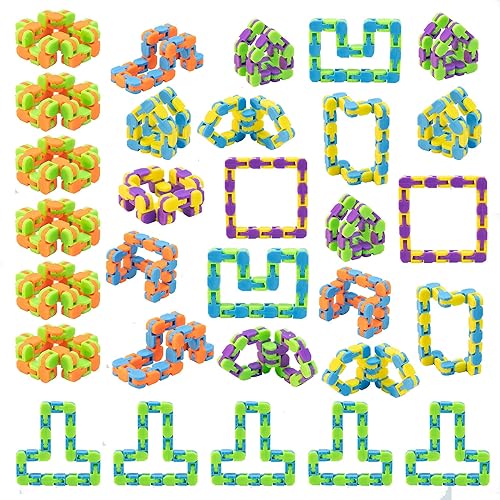 Miniatura 8 de Ganowo Paquete de 24 juguetes para ansiedad, pistas locas a presión y clic, juguetes sensoriales para fiestas, recompensas de aula, escuela, regalos
