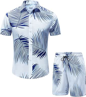 Set De Camisa Y Pantalon Cortos De Hawaianos Impros Para Hombr Set De Camisa Y Pantalon Cortos De Hawaianos Impros Para Hombr