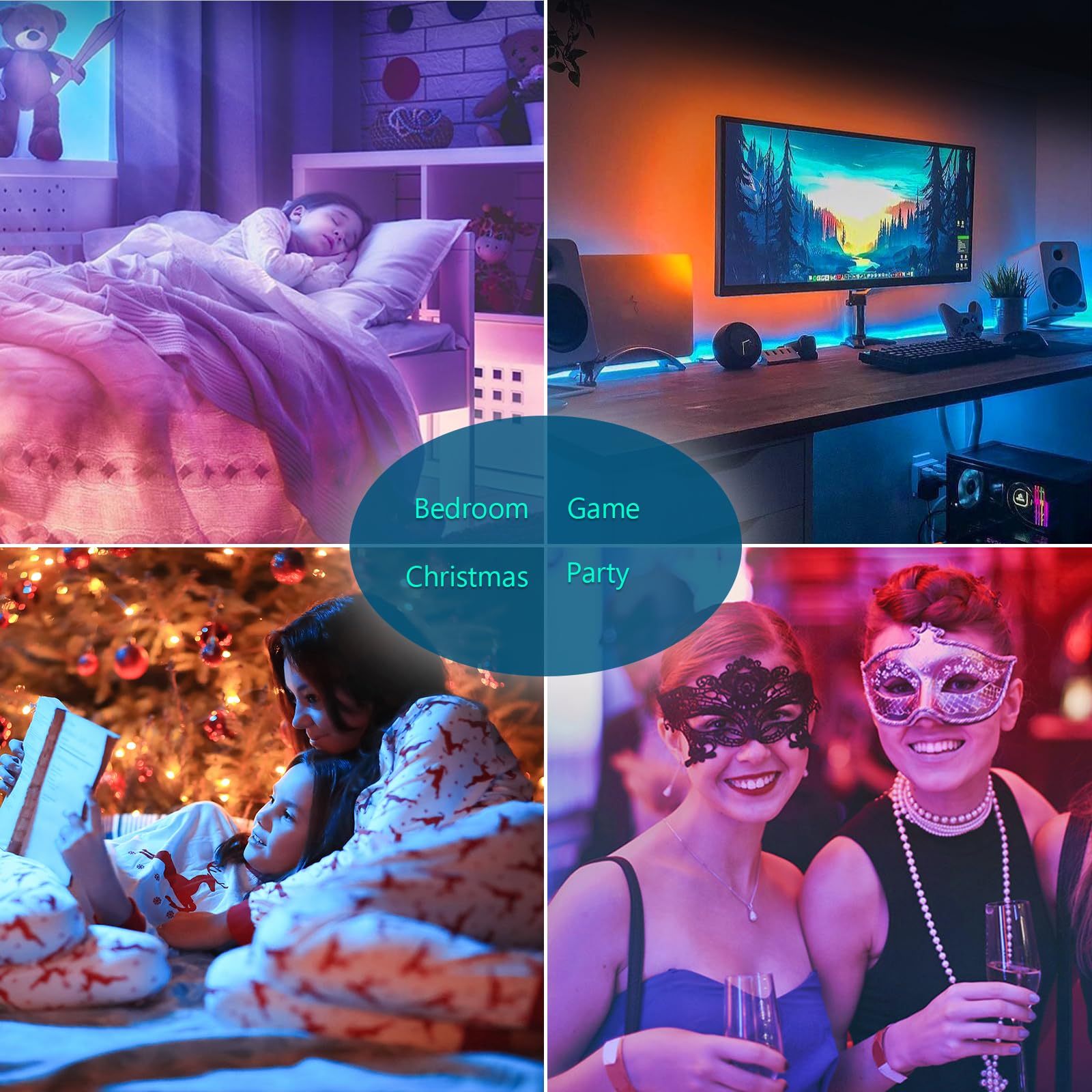 Melofo 5M LED TV Backlights RGBIC LED Strip Light USB Powered for TV/Monitor Behind Lighting with Music Sync Bluetooth Remote APP Control Led Strip Lights for Room Festival Xmas 99+ Scene Modes Decor - Image 2