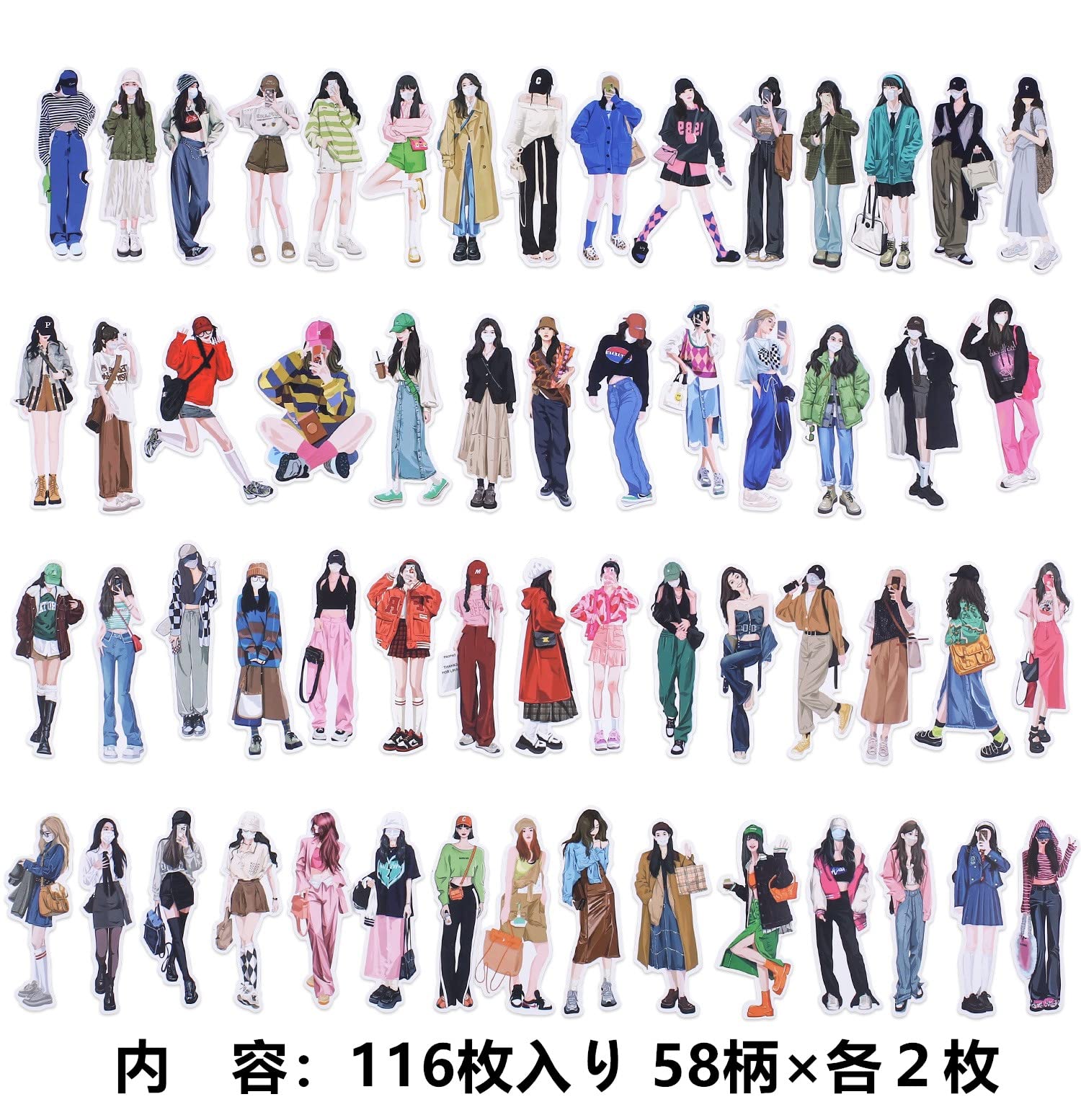 コNo.190#ガールズトーク コラージュステッカーシール女の子 コNo.190#ガールズトーク コラージュステッカーシール女の子