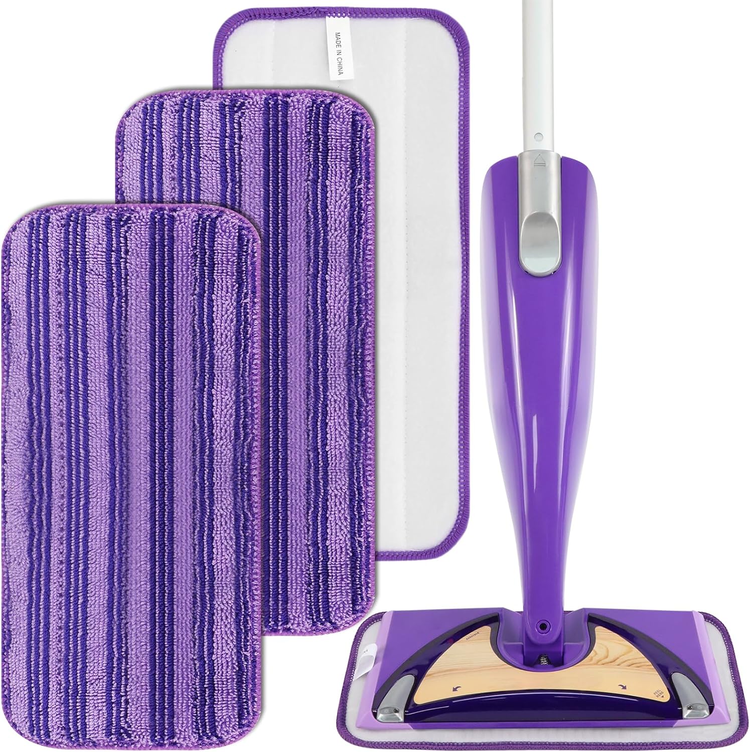 Reusable Microfiber Mop Pads Compatible with Swiffer Wet Jet Mops, Wet Jet Pads Refills for Swiffer, 3 Pack Washable Mop Refill Pads for Floor Cleaning for Any Floor Types, Wet Dry Use