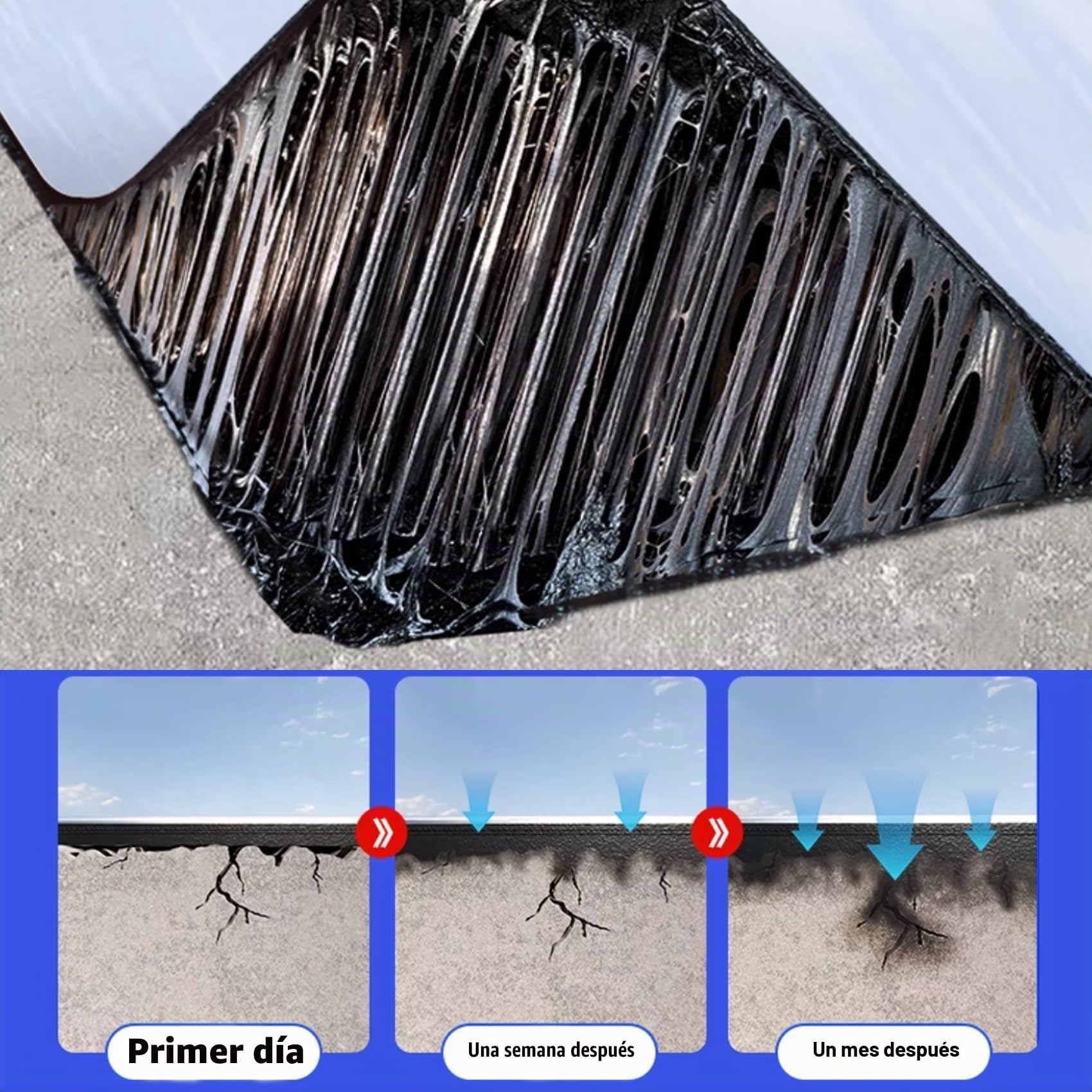 Tela Asfáltica Autoadhesiva Tejado, Cinta de Aluminio Impermeable, Rollo Bituminoso Reparación Adhesiva para Terraza Techos Goteras Grietas(20x300cm)