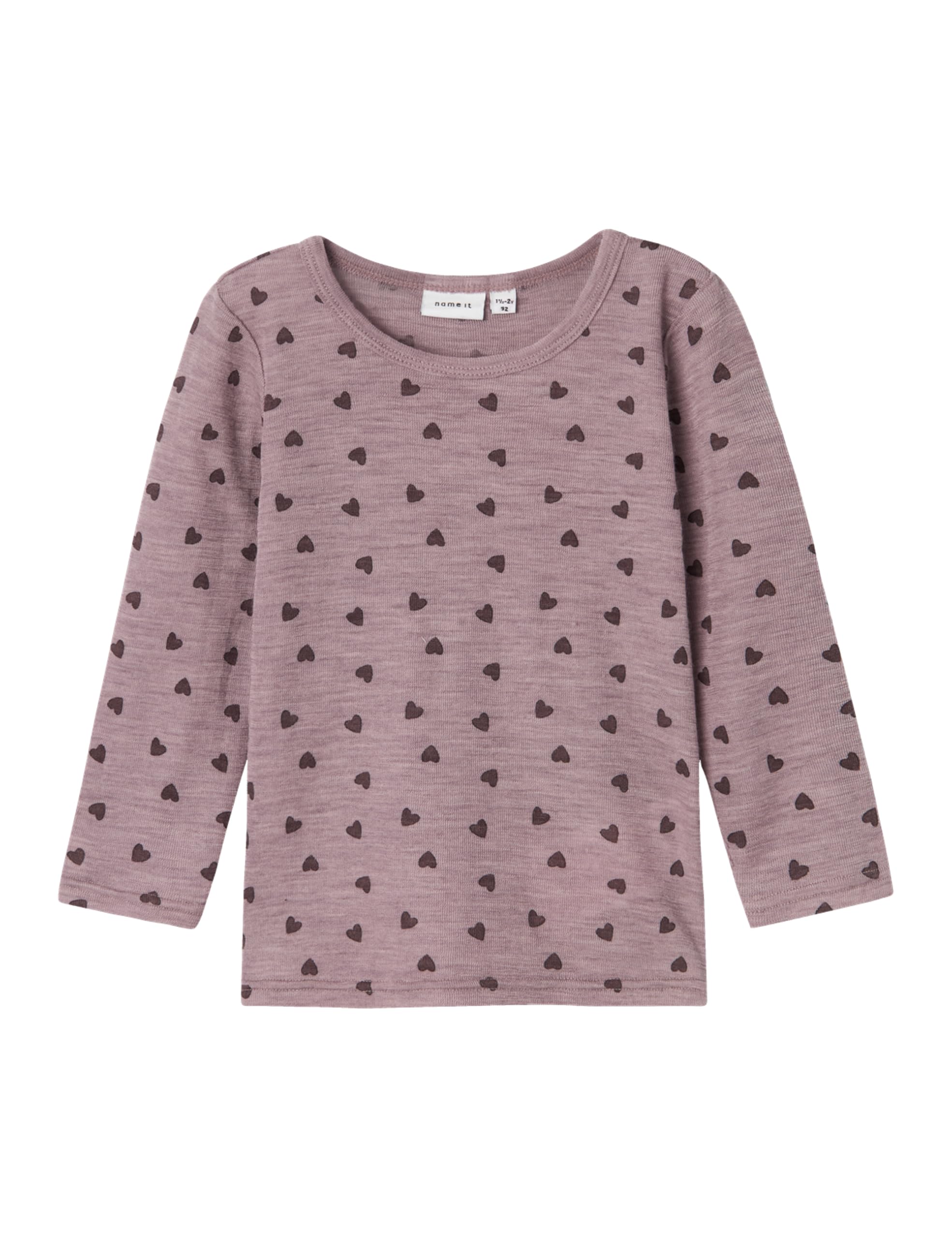 NAME IT Koszulka z długim rękawem Dziewczynki Nmfwang Wool Rib Ls Top Aop