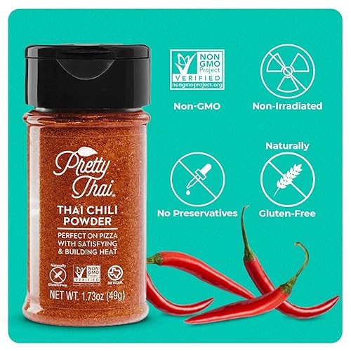 Miniatura 7 de Pretty Thai Chile en polvo  1.7 onzas, paquete de 2 mezclas de condimentos I Chili con hojuelas de chile tailandés secas, especias de cocina