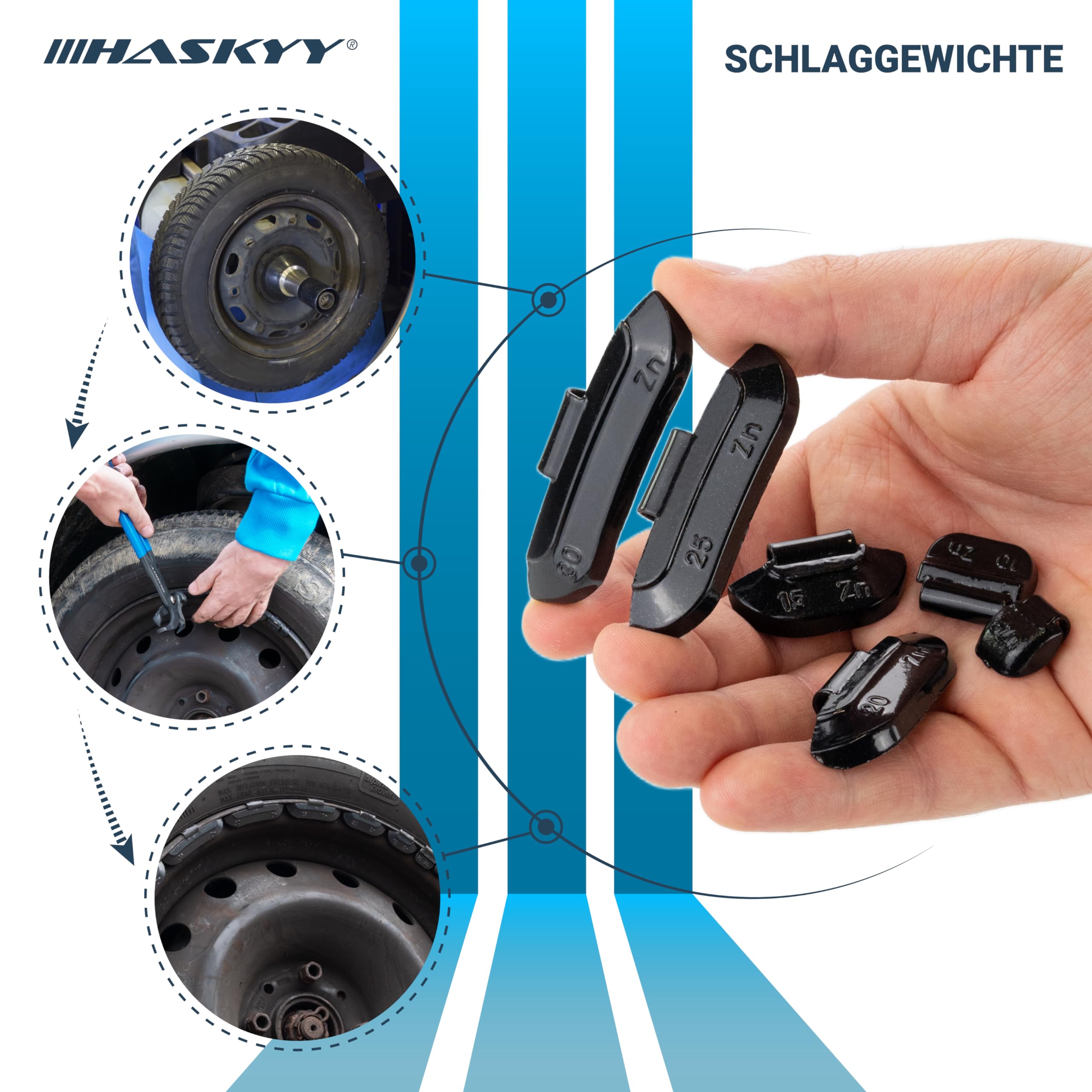5-30g slaggewichten stalen velgen balanceergewichten 150 stuks zwart