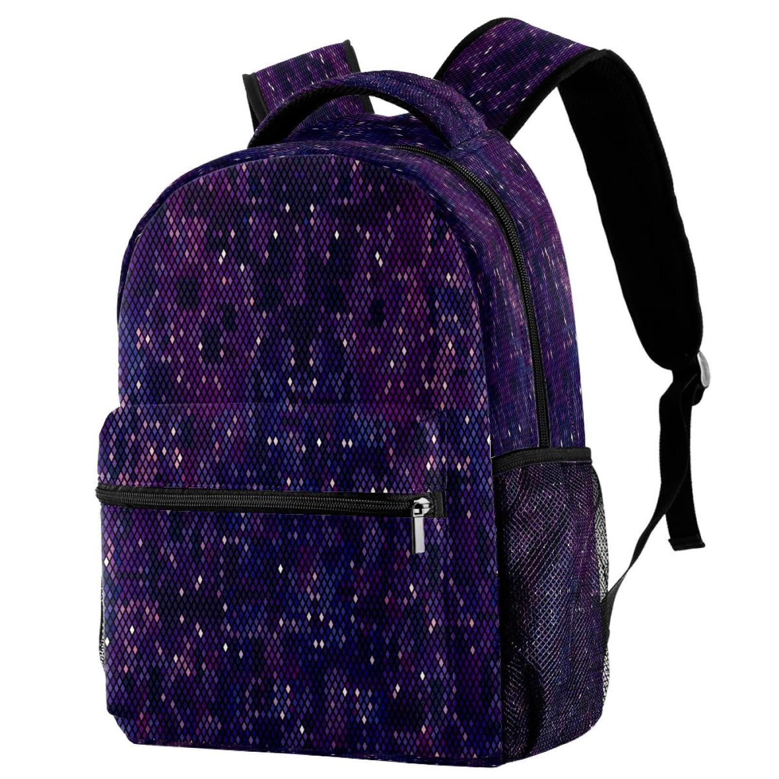 Sac de voyage décontracté pixel violet multicolore à grande capacité 40cm