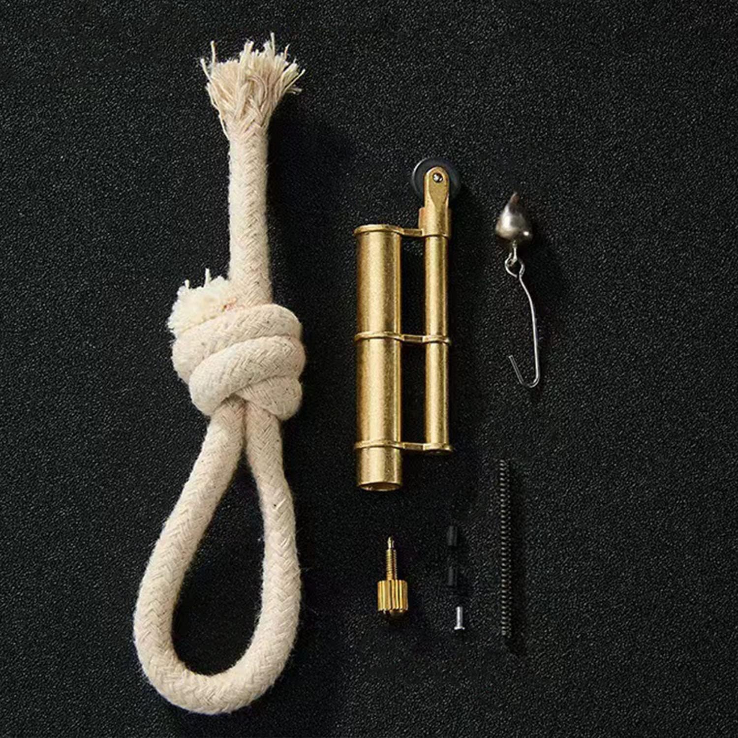 Feuerstarter, tragbares Outdoor-Überlebenswerkzeug, Metall-Treh-Seil-Design, keine Notwendigkeit für Kerosin oder Gas, ideal für Camping und Notfallsituationen