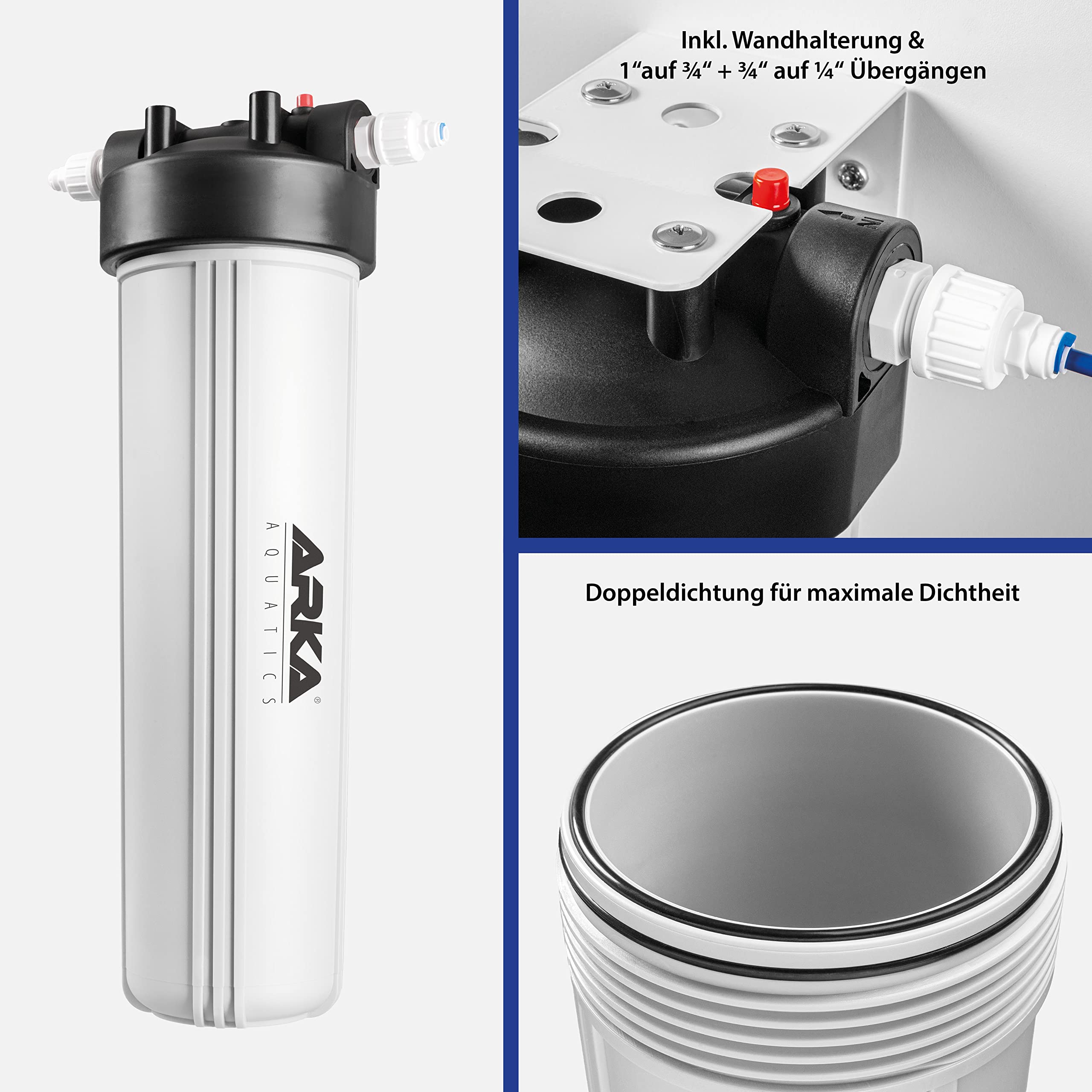 Multifilter für Osmoseanlagen - myAqua Nachfilter 4 L für Filtermedien | mit Innenkartusche, für Mischbettharz, Resin, 0 TDS Wasser, Aktivkohle, myAqua 1900 & 3800 kompatibel, Süßwasser, Meerwasser