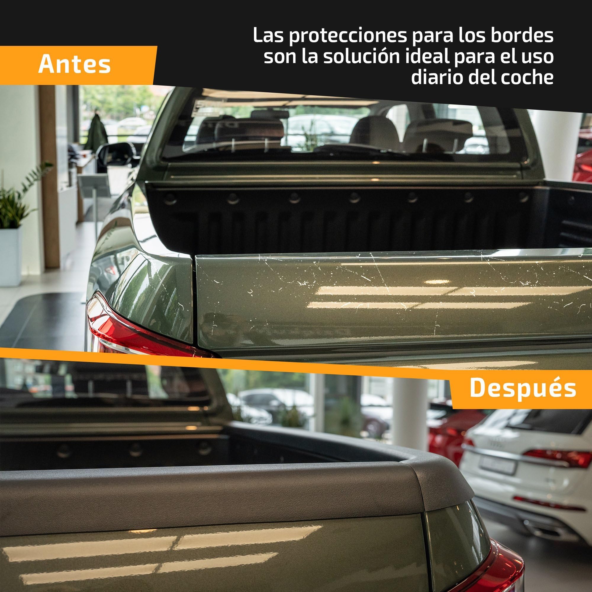 CHROMEMASTER Cubierta del Borde para la Superficie de Carga del Pick-up Compatible con SsangYong Musso 4D 2018+ | Tira Protectora para el Borde de Carga; Protección contra Rayones y Daños a la Solapa