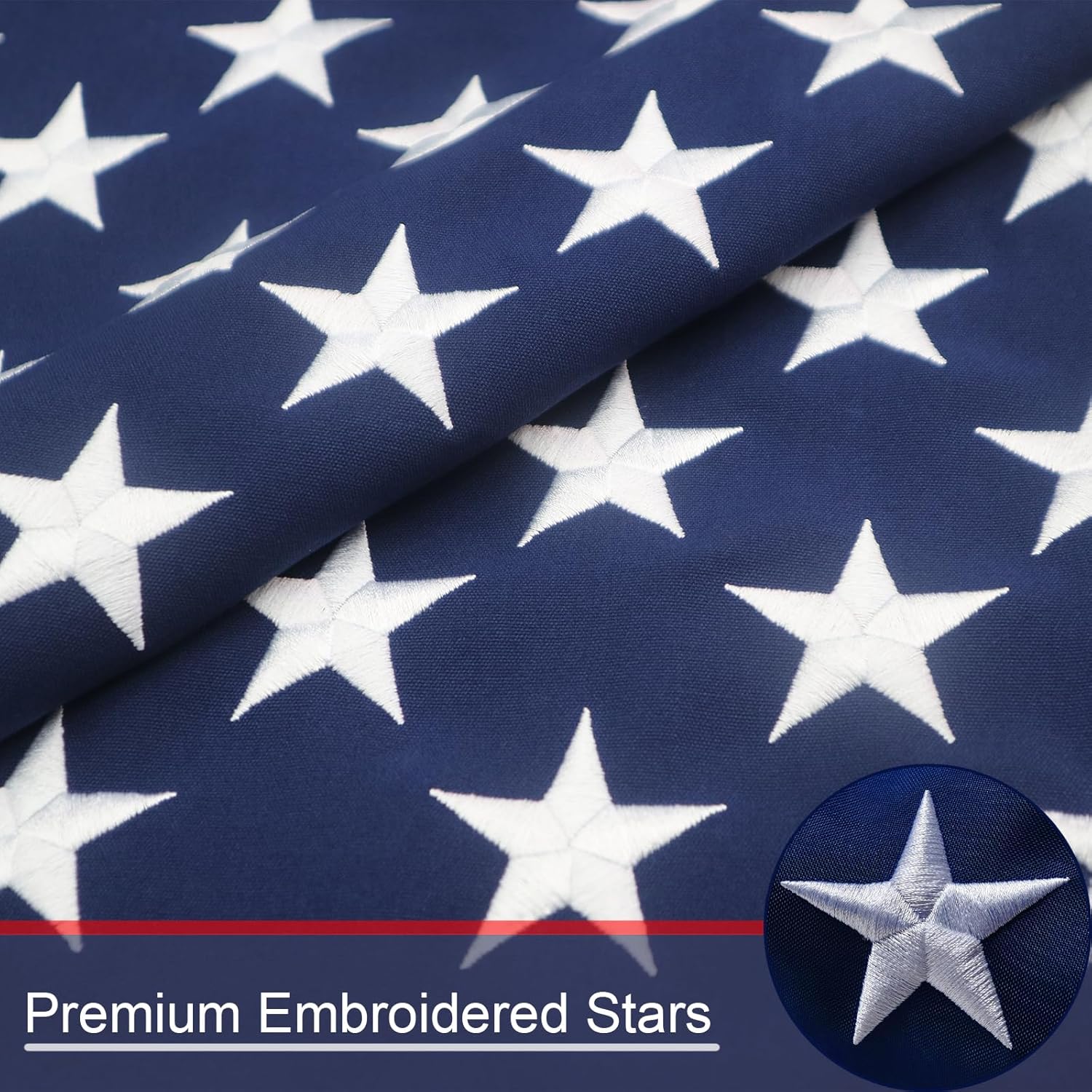 American Flag 3x5 Ft for Outside, TearProof Series Outdoor Use US Flags, Fade Resistant, Long Lasting Polyester USA Flags, High Wind US Flag, Embroidered Stars, Sewn Stripes, 2 Brass Grommets