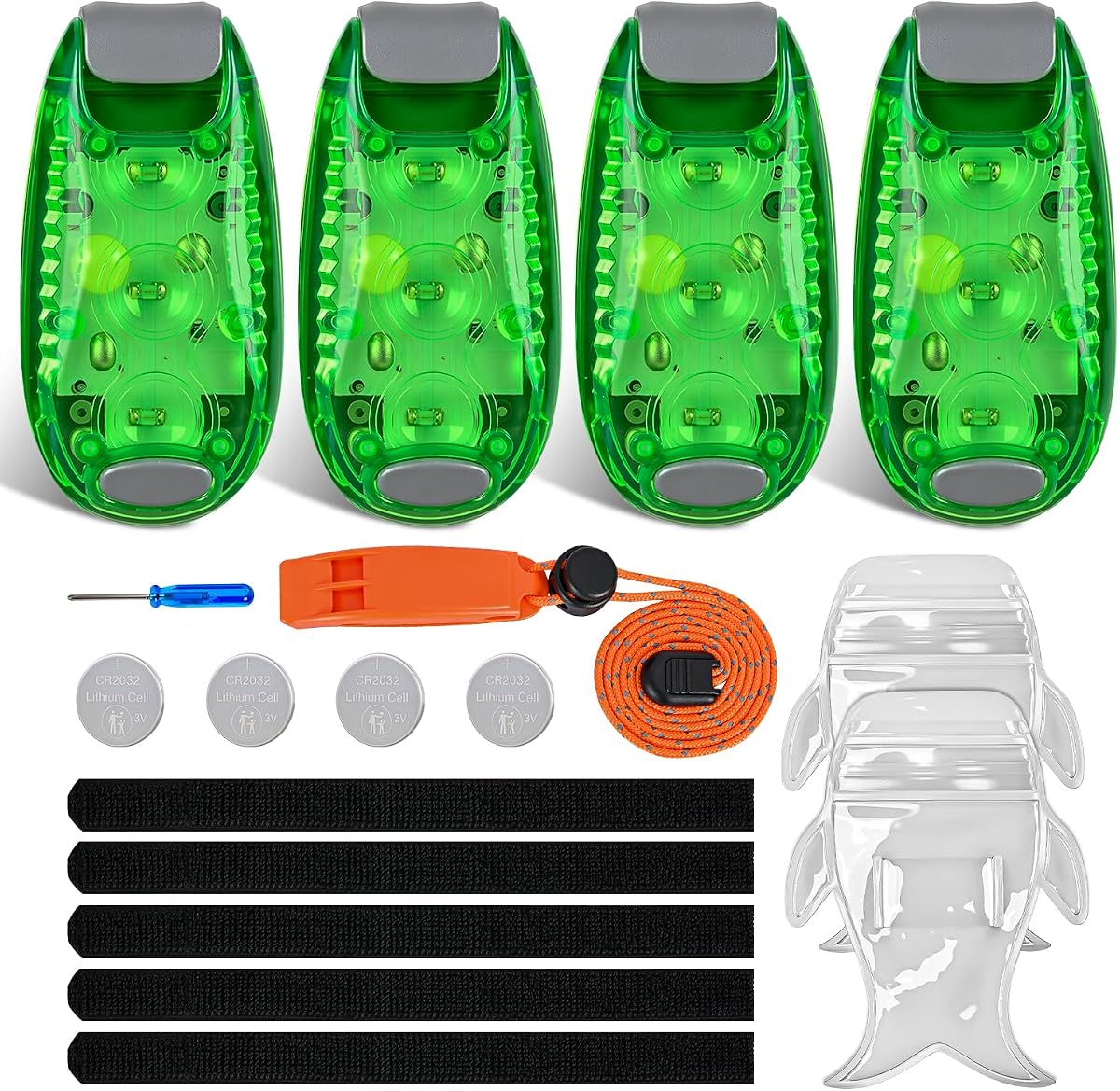 Nilight LED Safety Light 4PCS Green Marine Navigation Bike Tail Lights | Three Modes Waterproof Reflective Gear Clip On Flash Strobe Indicator Lamp For Night Boating Fishing Cycling Jogging