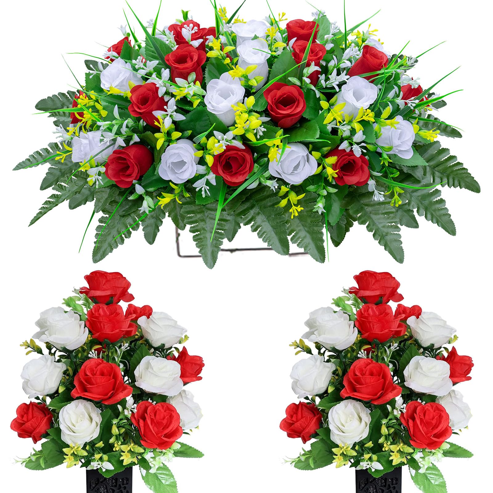 Amazon.com: LVXINLI Red & White Cemetery Saddle with Flower