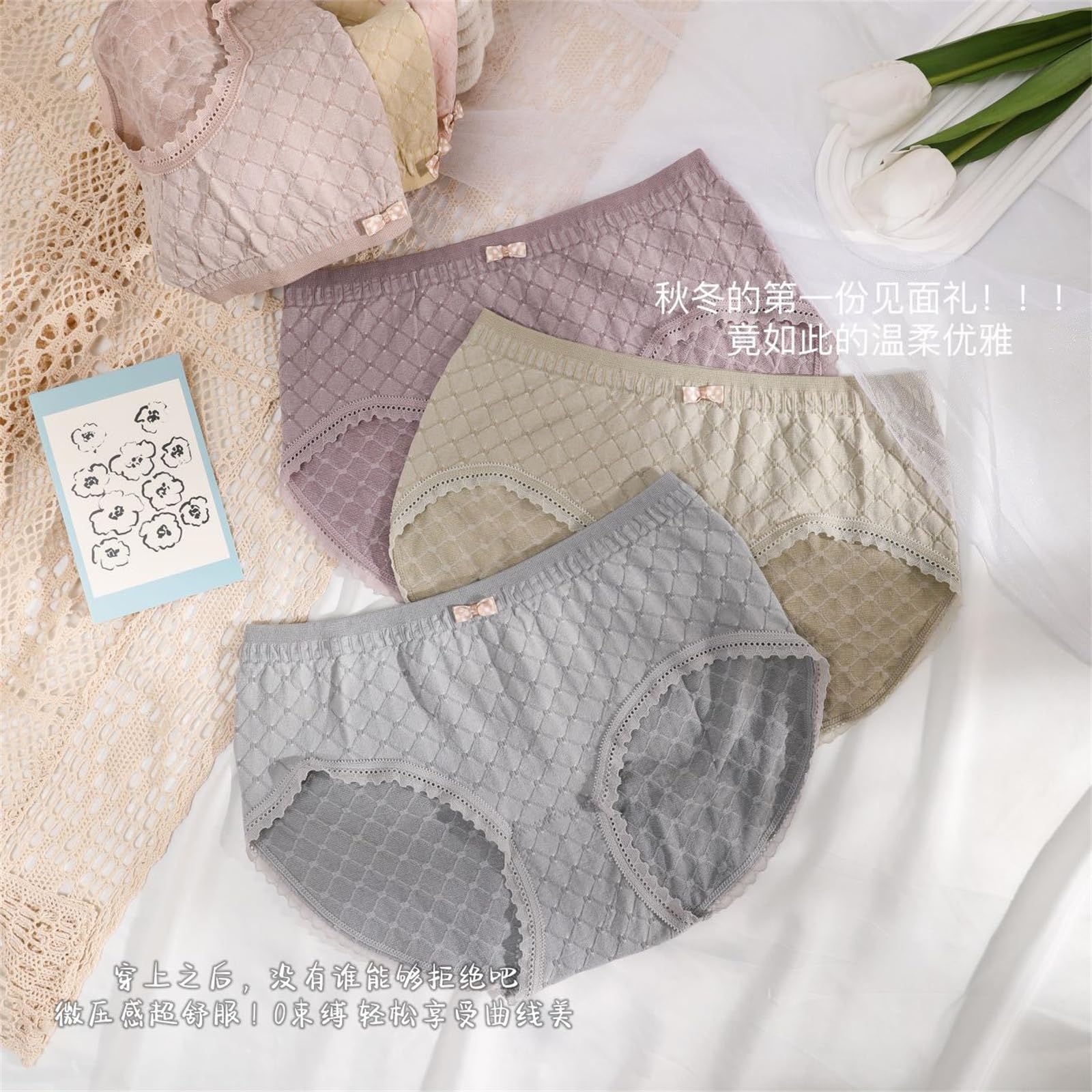 Donna Mutandine a Copertura Totale Slip sul Fondo di Cotone di Grandi Dimensioni per Donne 5 Pacchetti-D-40-70 kg