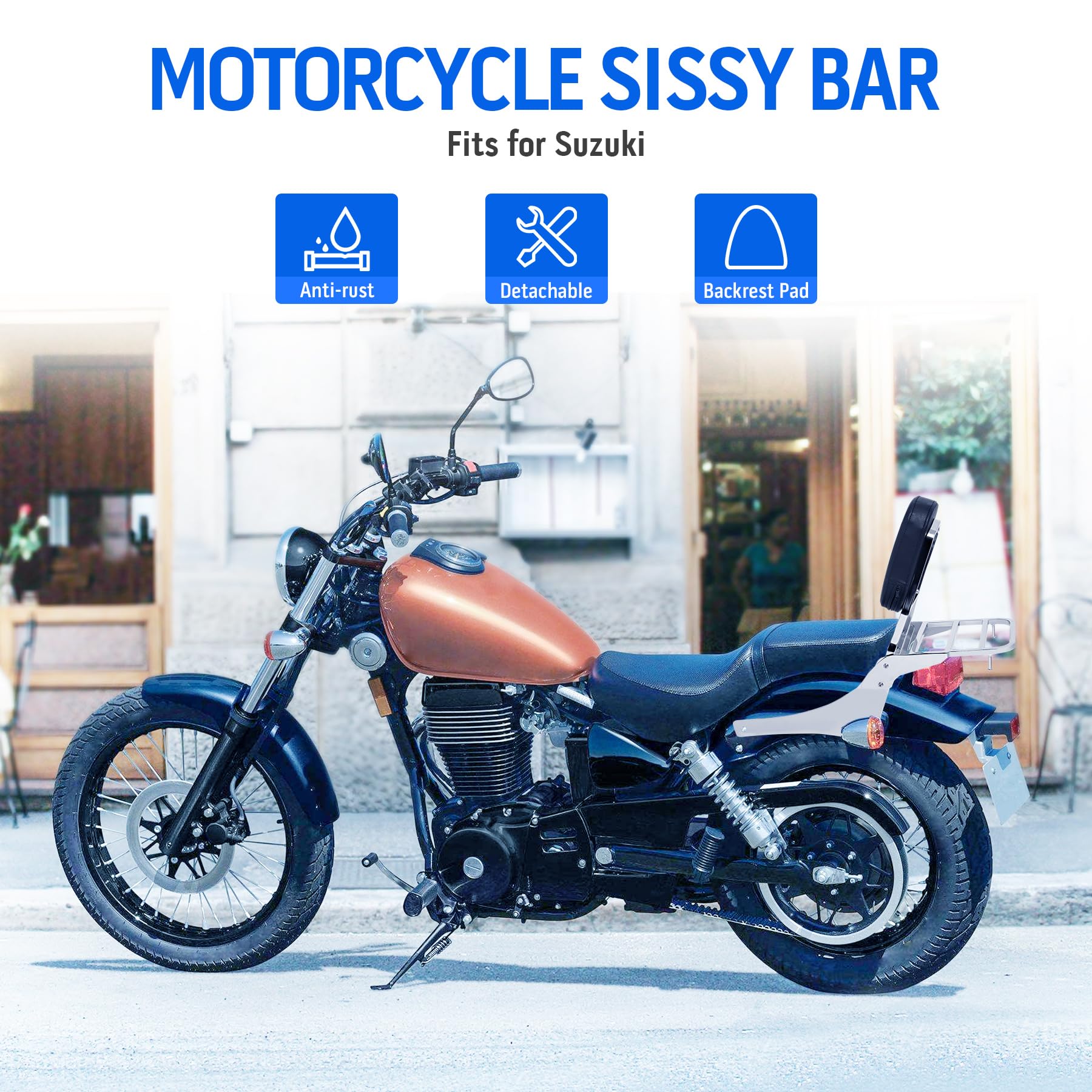 Sissy Bar Schienale Portapacchi Cuscino per Suzuki Boulevard C50 2005-2011