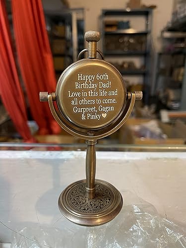 Miniatura 6 de Reloj de escritorio antiguo analógico de latón, reloj de mesa de escritorio personalizado, relojes de mesa grabados para regalo promocional de