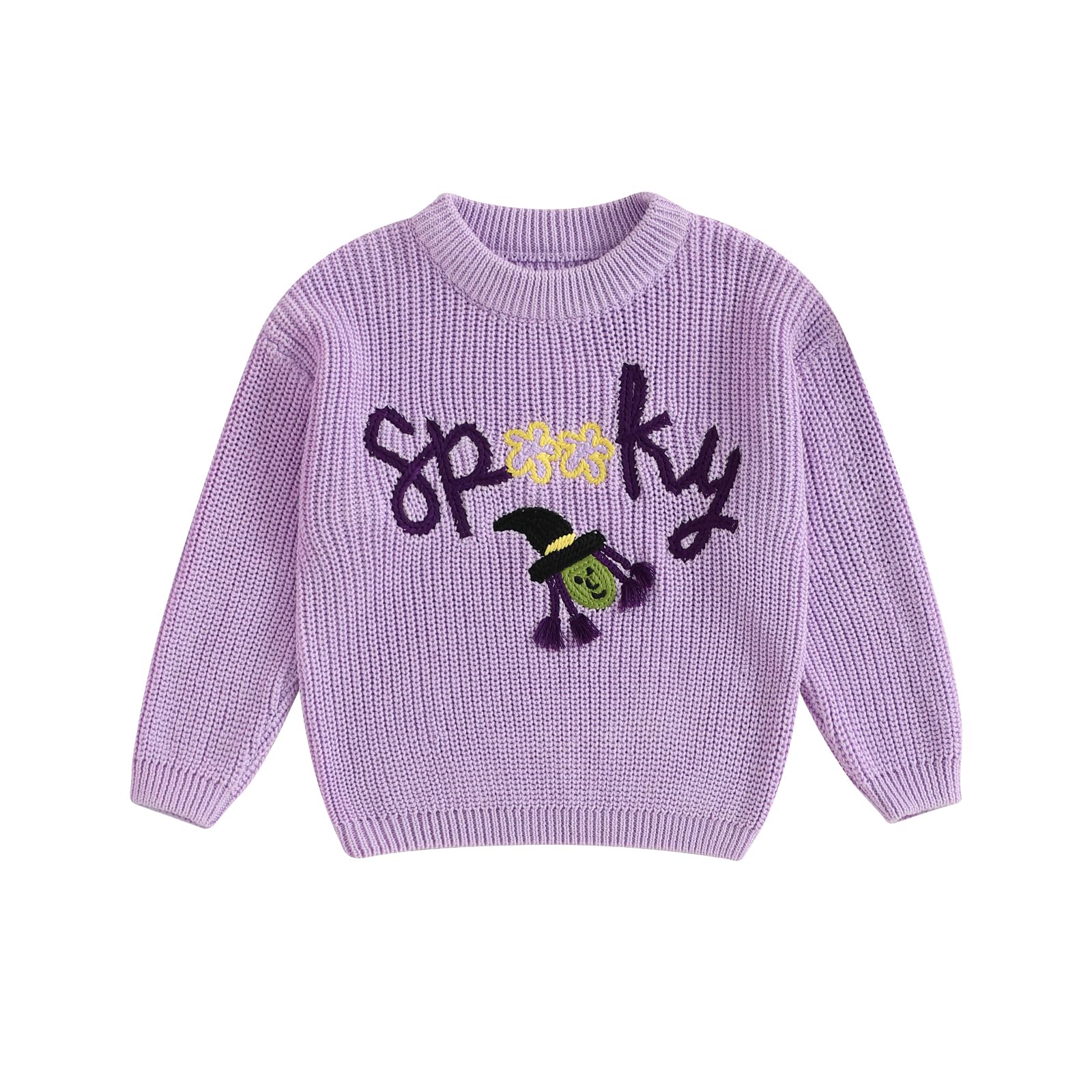 LSFYSZD Toddler Baby Girls Boys Halloween Pumpkin Sweaters Long Sleeve Crew Neck Winter Warm Knitwear Pullover Jumpers Top — view 118
