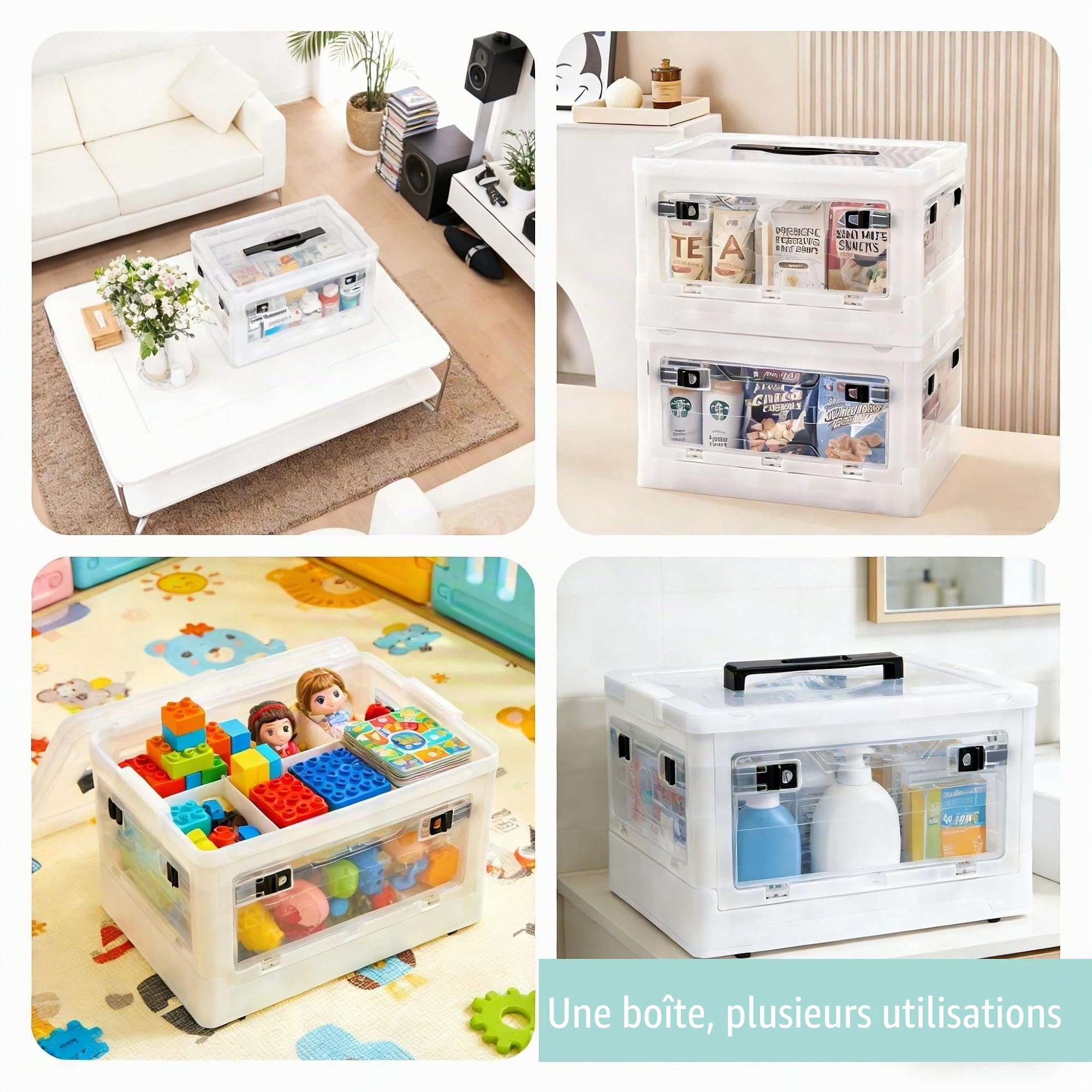 Boîte à Pharmacie, Boite Rangement Medicament 2 Couches Pharmacie Rangement avec Plateau Amovible Organisateur de Premiers Soins pour Ranger les Médicaments, Papeterie (38x26x22cm)