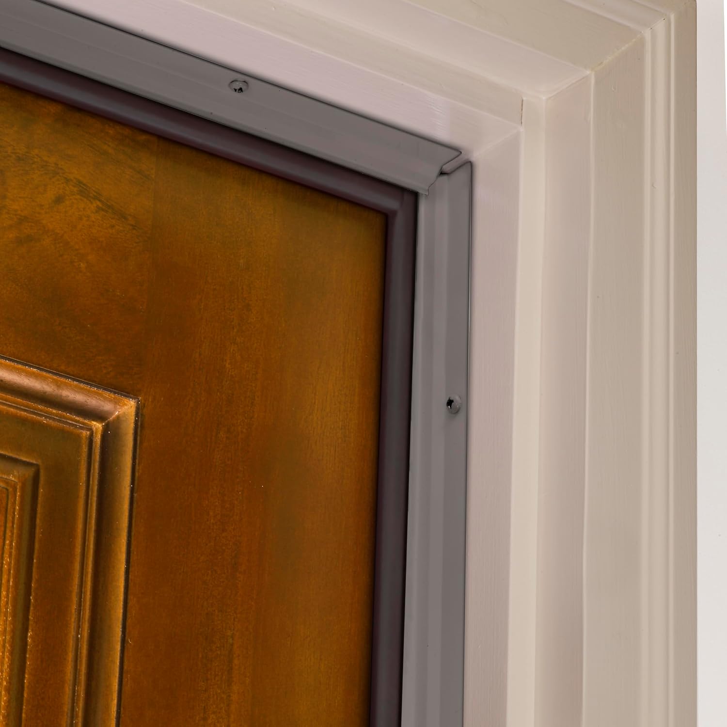 M-D Building Products 52048 Satin Nickel Aluminum and Premium Rubber Heavy-Duty Screw-on Top and Sides Door Seal Kit
