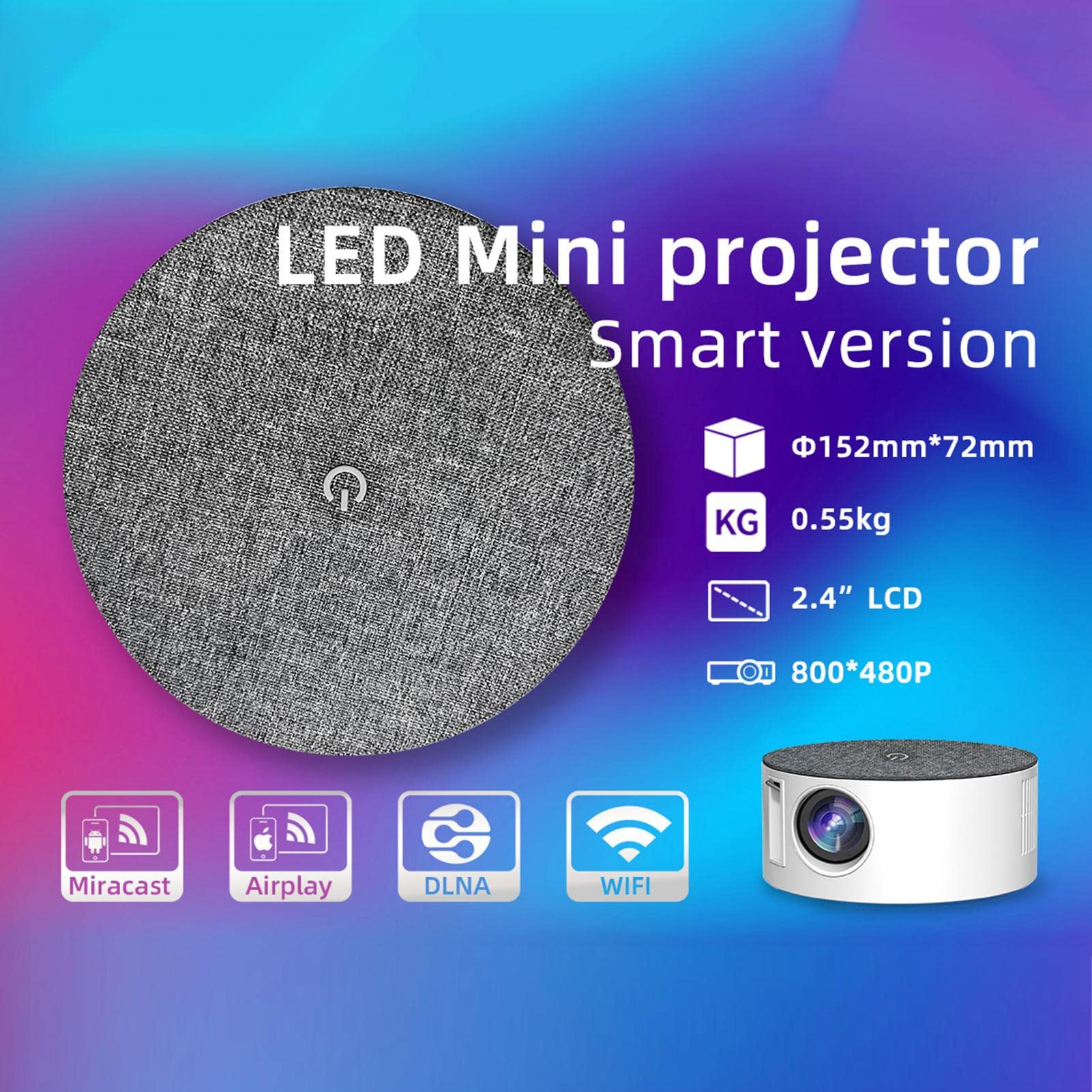 Vidéoprojecteur | Projecteur Portable 1080P Projecteur TV Stick | WiFi pour extérieur, lecteur vidéo multimédia Home Cinéma vidéoprojecteur pour Home Cinéma Audio Zoom