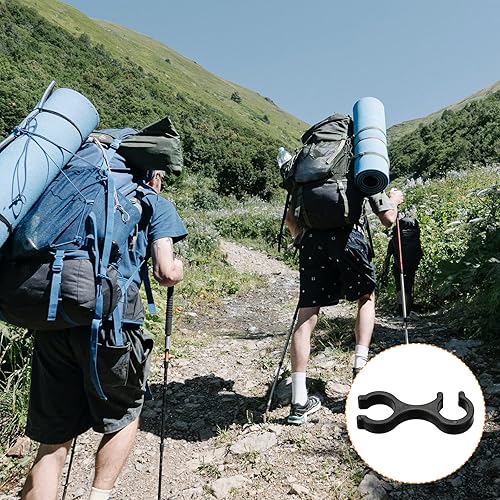 Miniatura 5 de PATIKIL Clips para bastón de trekking, 6 piezas, accesorios para bastón de pie, conector de hebilla de doble varilla para senderismo al aire libre y